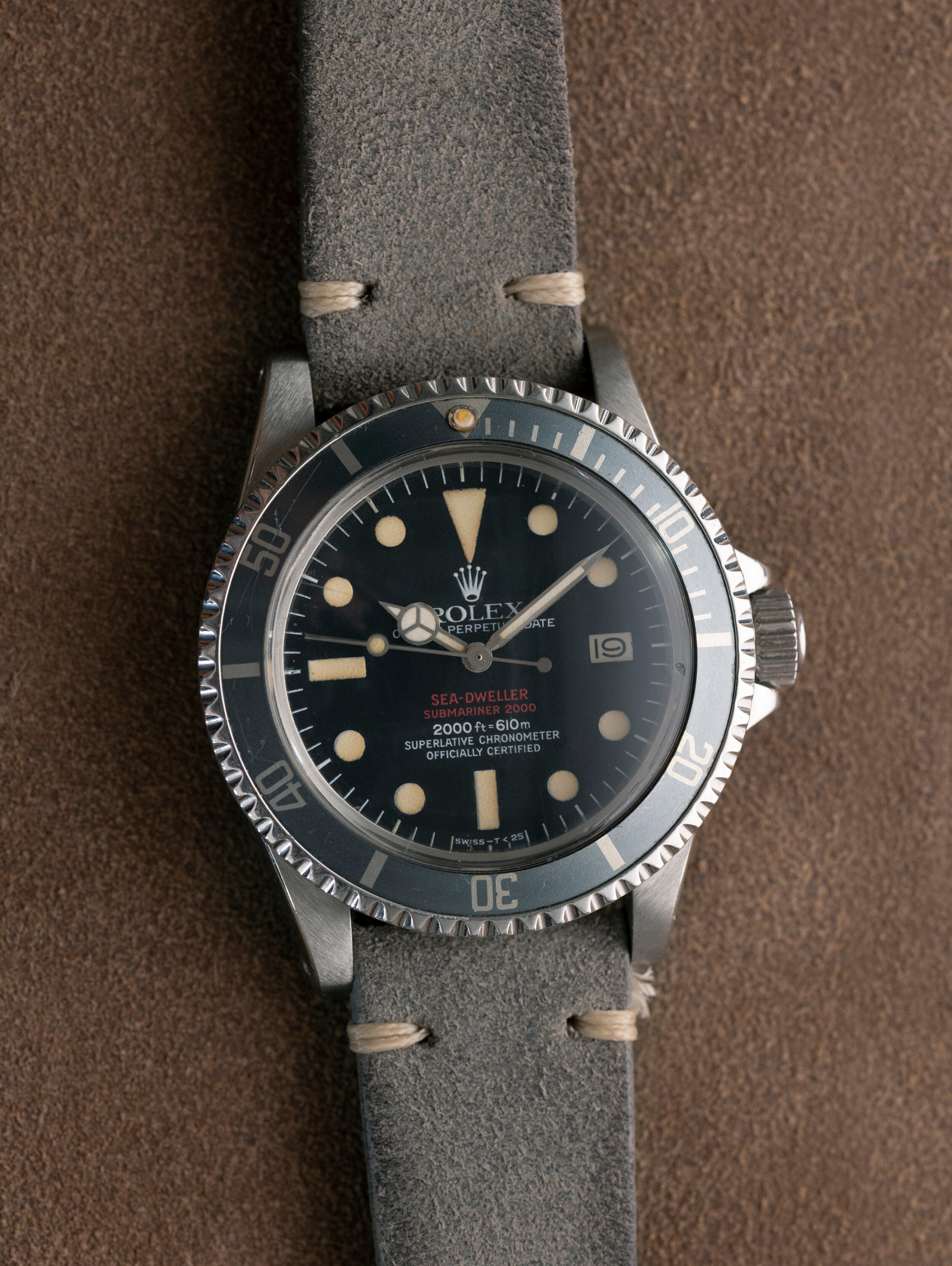 Tasso Grey JPM x Oliver & Clarke Vintage Leather Watch Strap