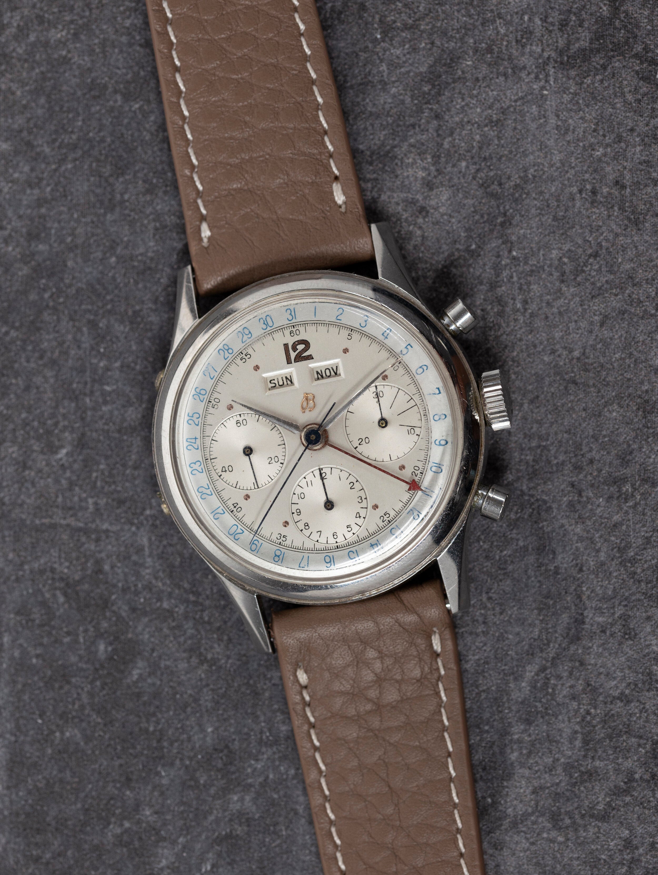 Cervo Taupe JPM x Oliver & Clarke Leather Watch Strap