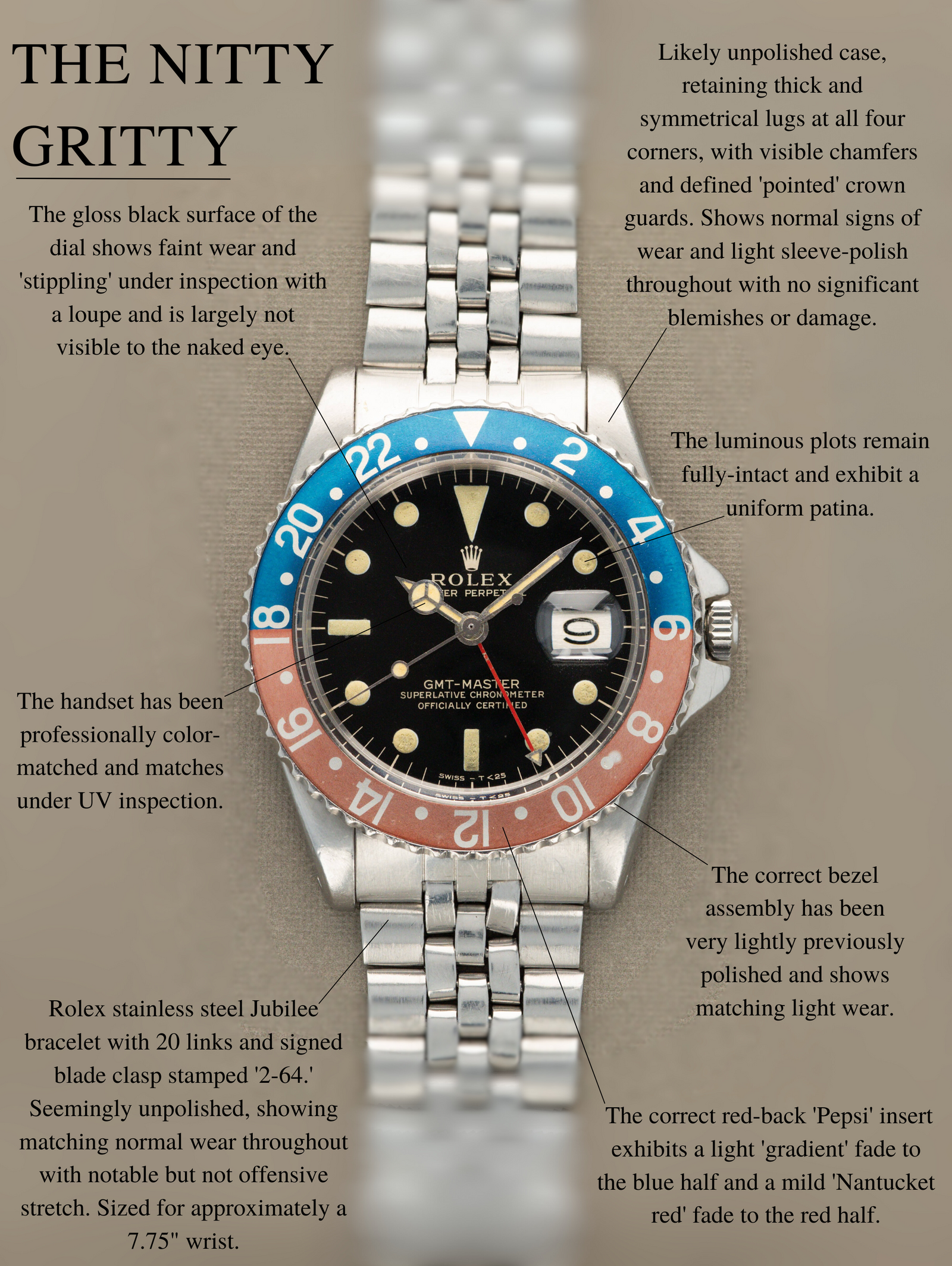 Rolex GMT-Master Ref. 1675 - 'Gilt' Dial 'PCG' Unpolished