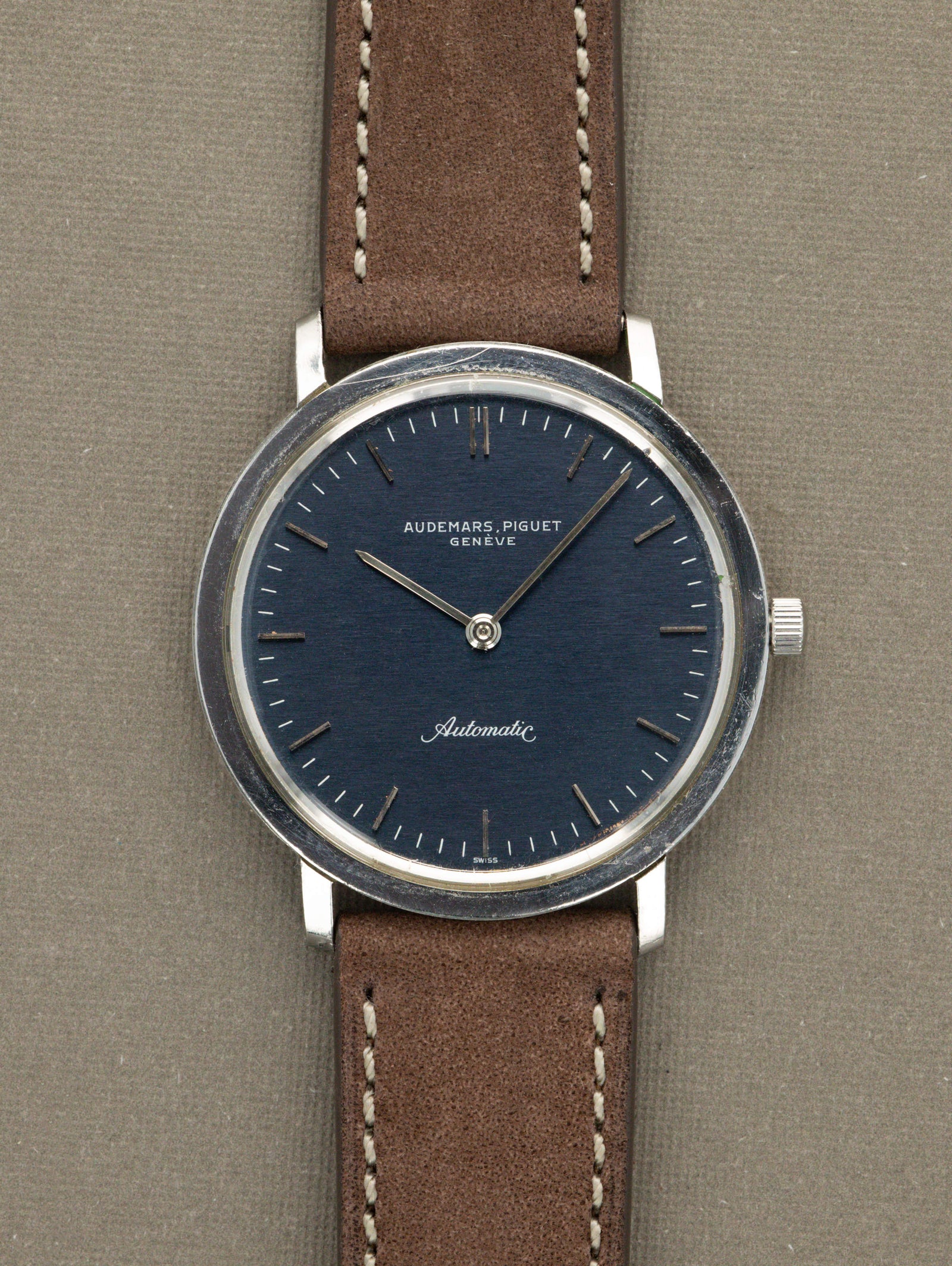 Audemars Piguet Steel Dress Watch Ref. 5273 - 'Brushed' Blue Dial Unpolished