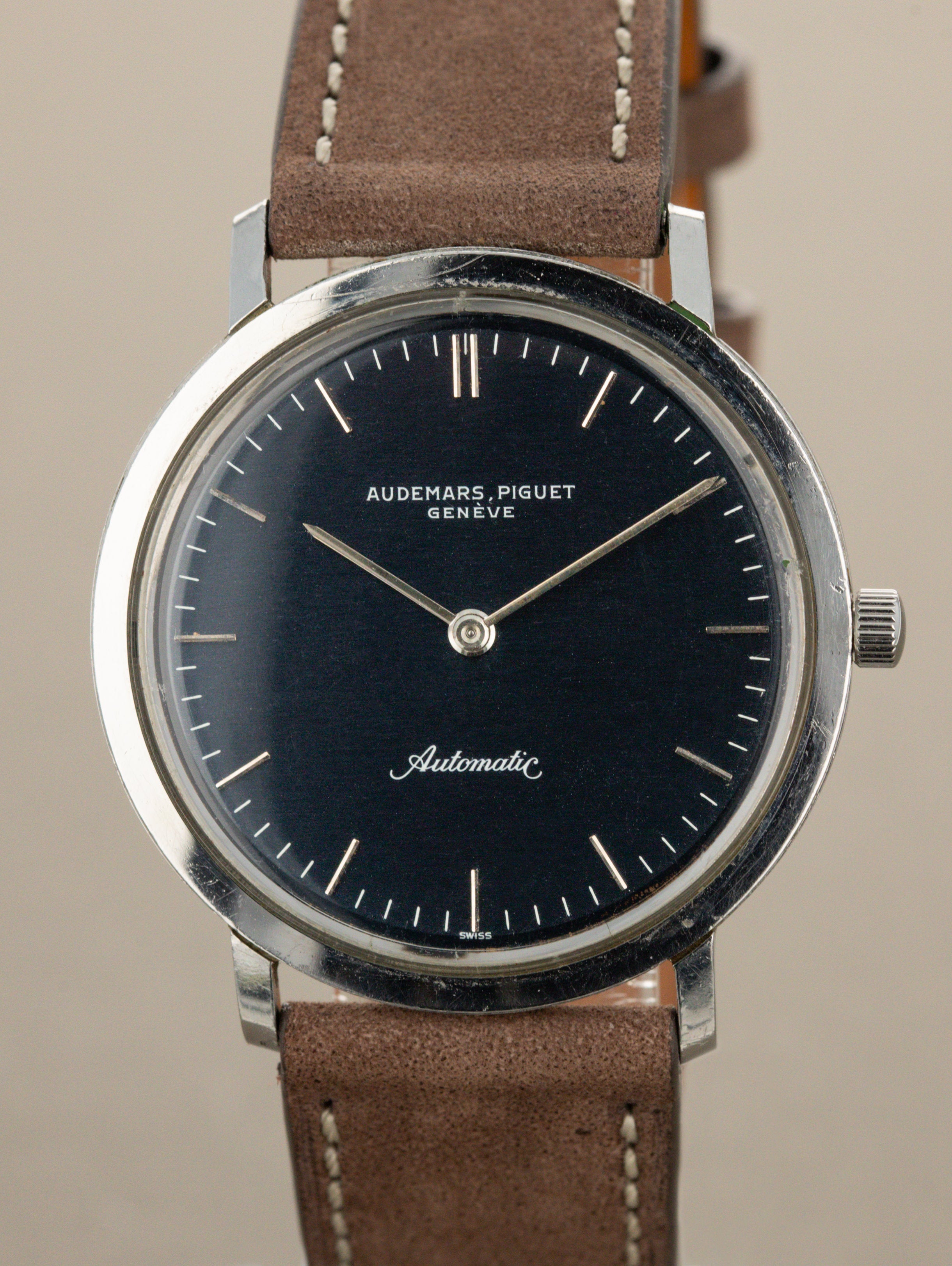 Audemars Piguet Steel Dress Watch Ref. 5273 - 'Brushed' Blue Dial Unpolished