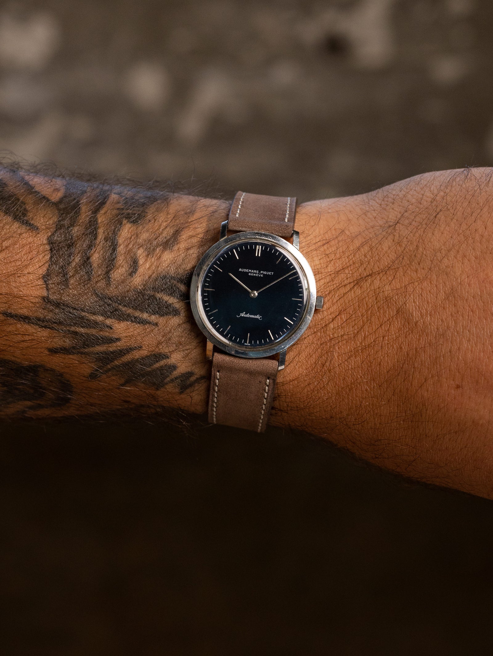 Audemars Piguet Steel Dress Watch Ref. 5273 - 'Brushed' Blue Dial Unpolished