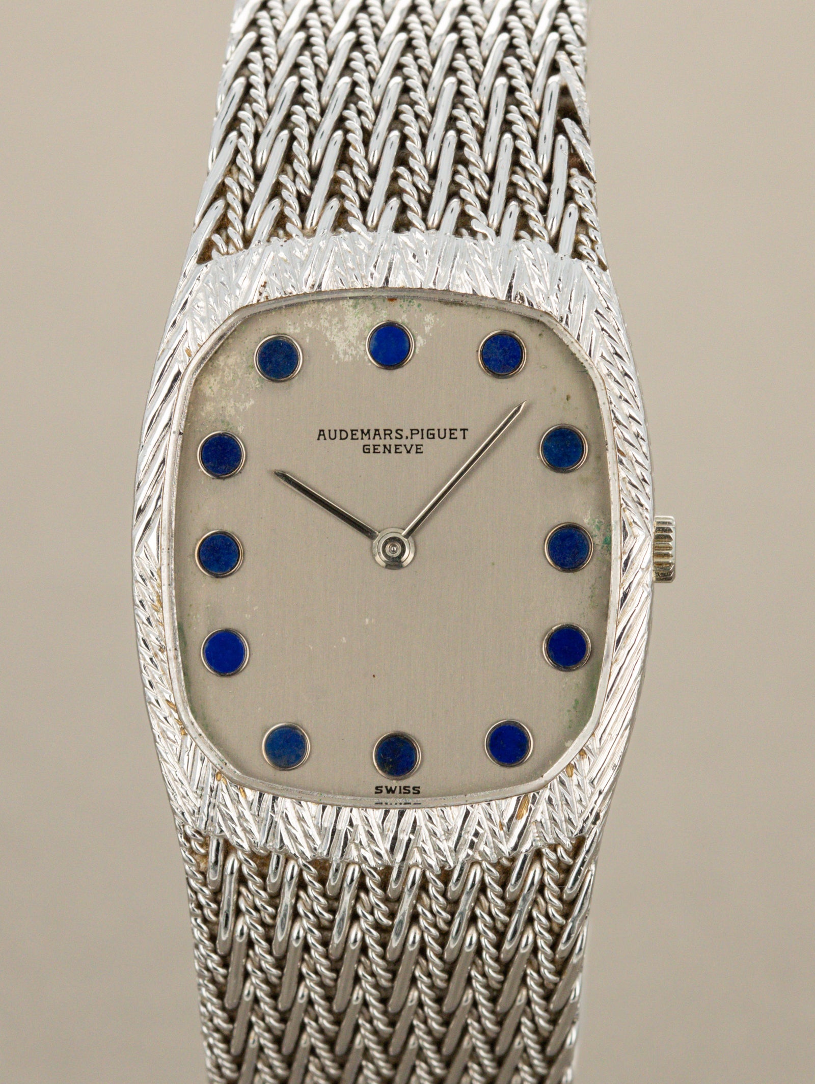 Audemars Piguet White Gold 'Ellipse' Dress Watch - Grey Dial w/ 'Lapis Lazuli' Indices