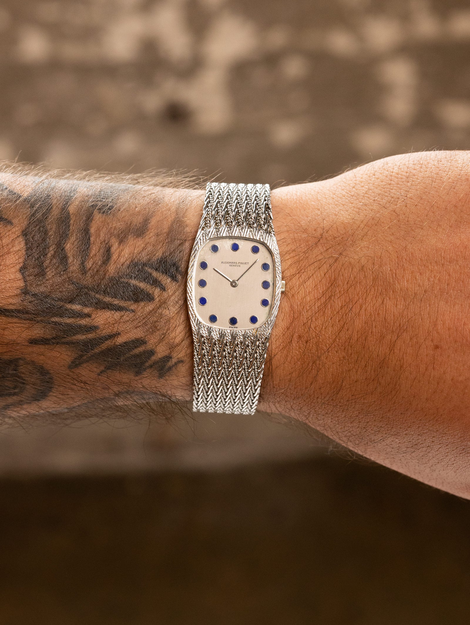 Audemars Piguet White Gold 'Ellipse' Dress Watch - Grey Dial w/ 'Lapis Lazuli' Indices