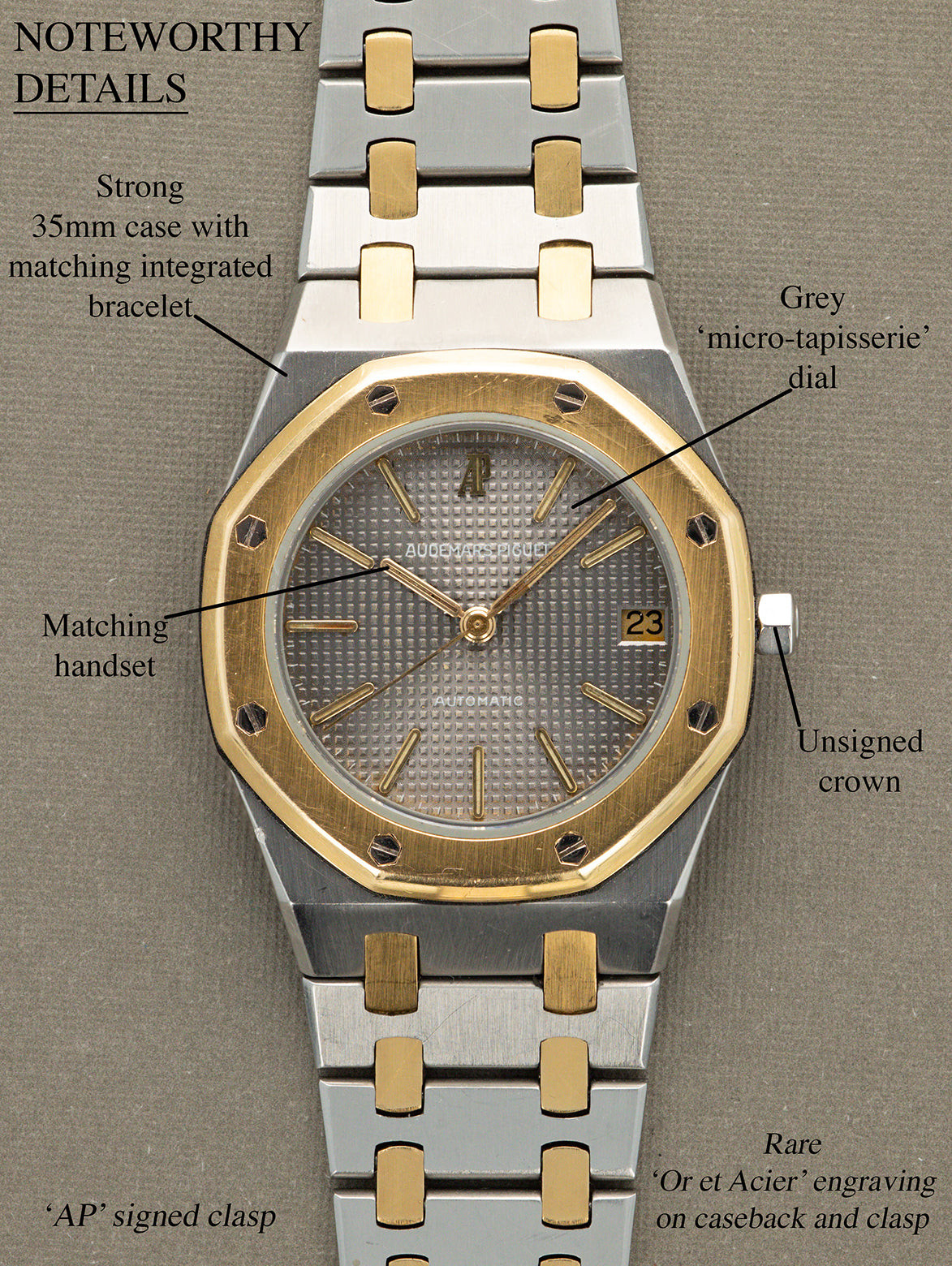 Audemars Piguet Royal Oak Ref. 4100SA 'Midsize' - Grey 'Tapisserie' Dial