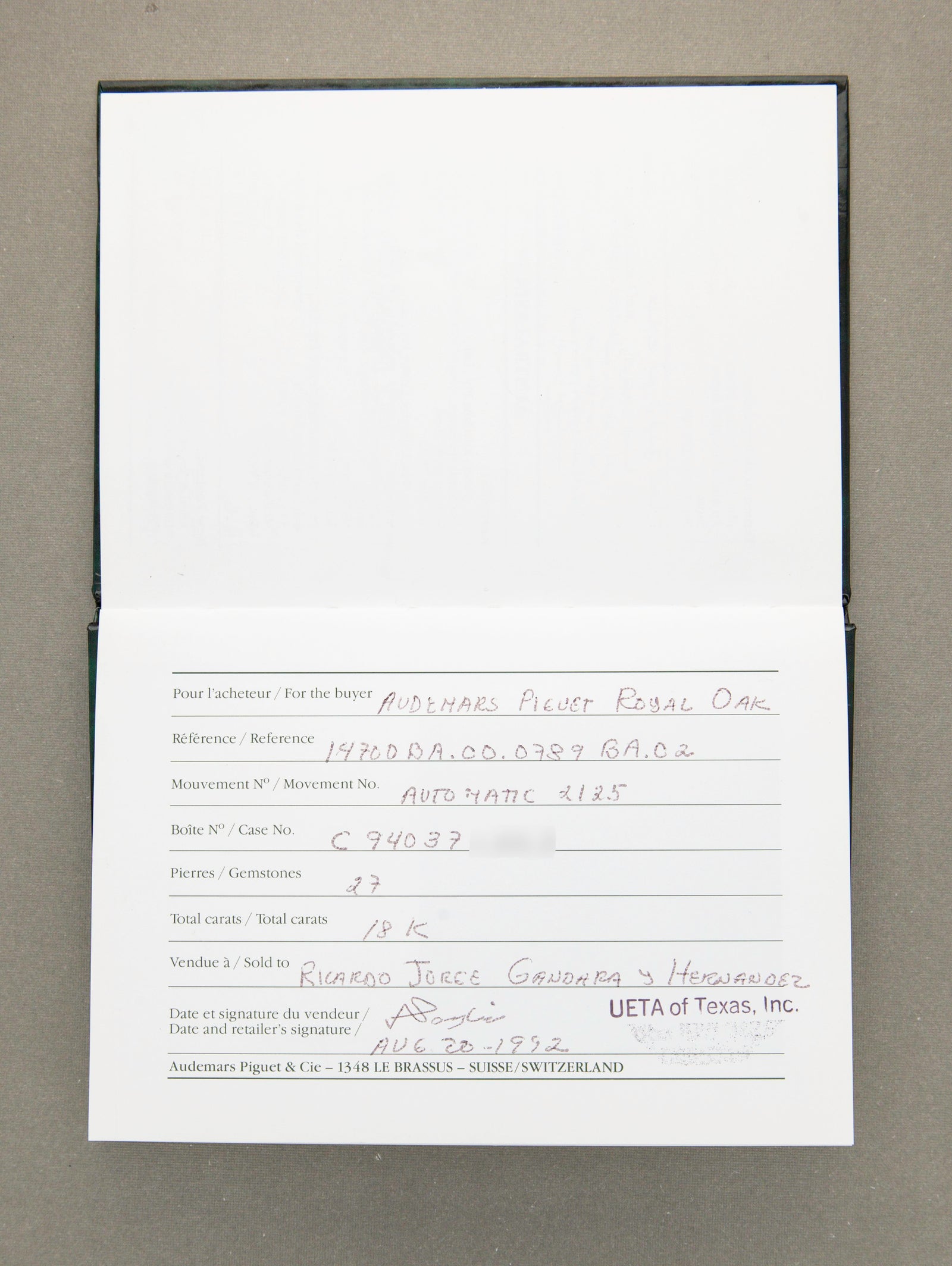Audemars Piguet Royal Oak - Ref. 14700BA with Papers