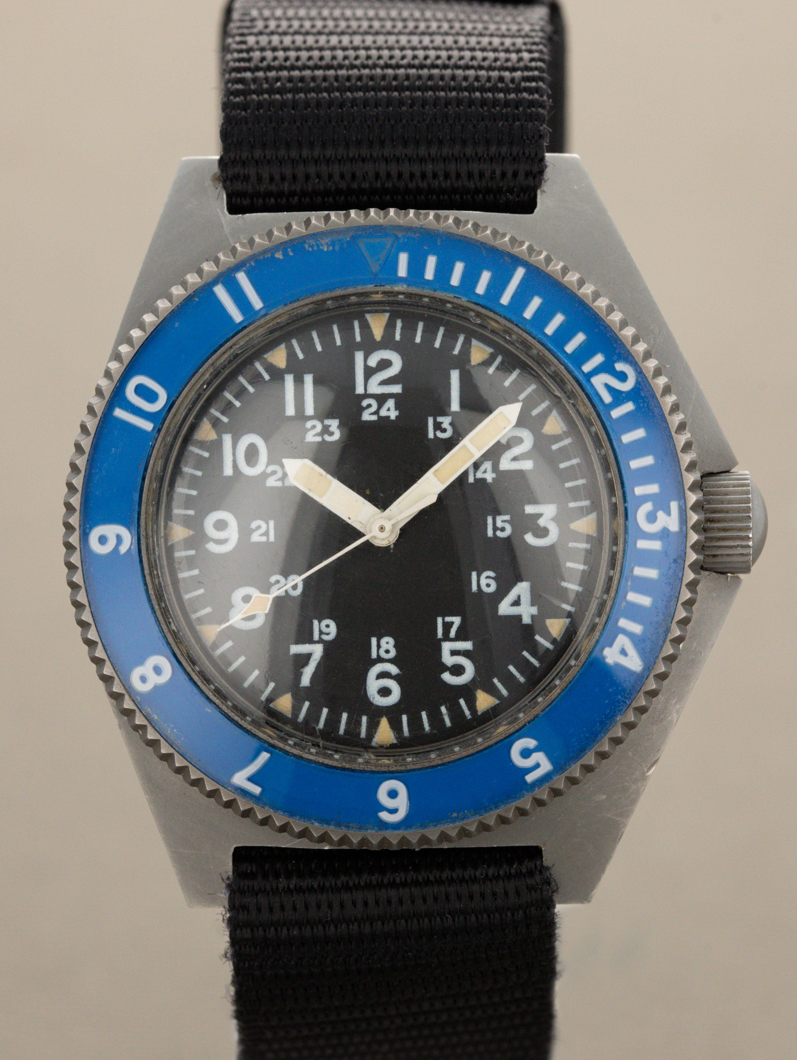 Benrus Type II Class A - 'Sterile' Dial Military Issued w/ Blue Prototype Bezel