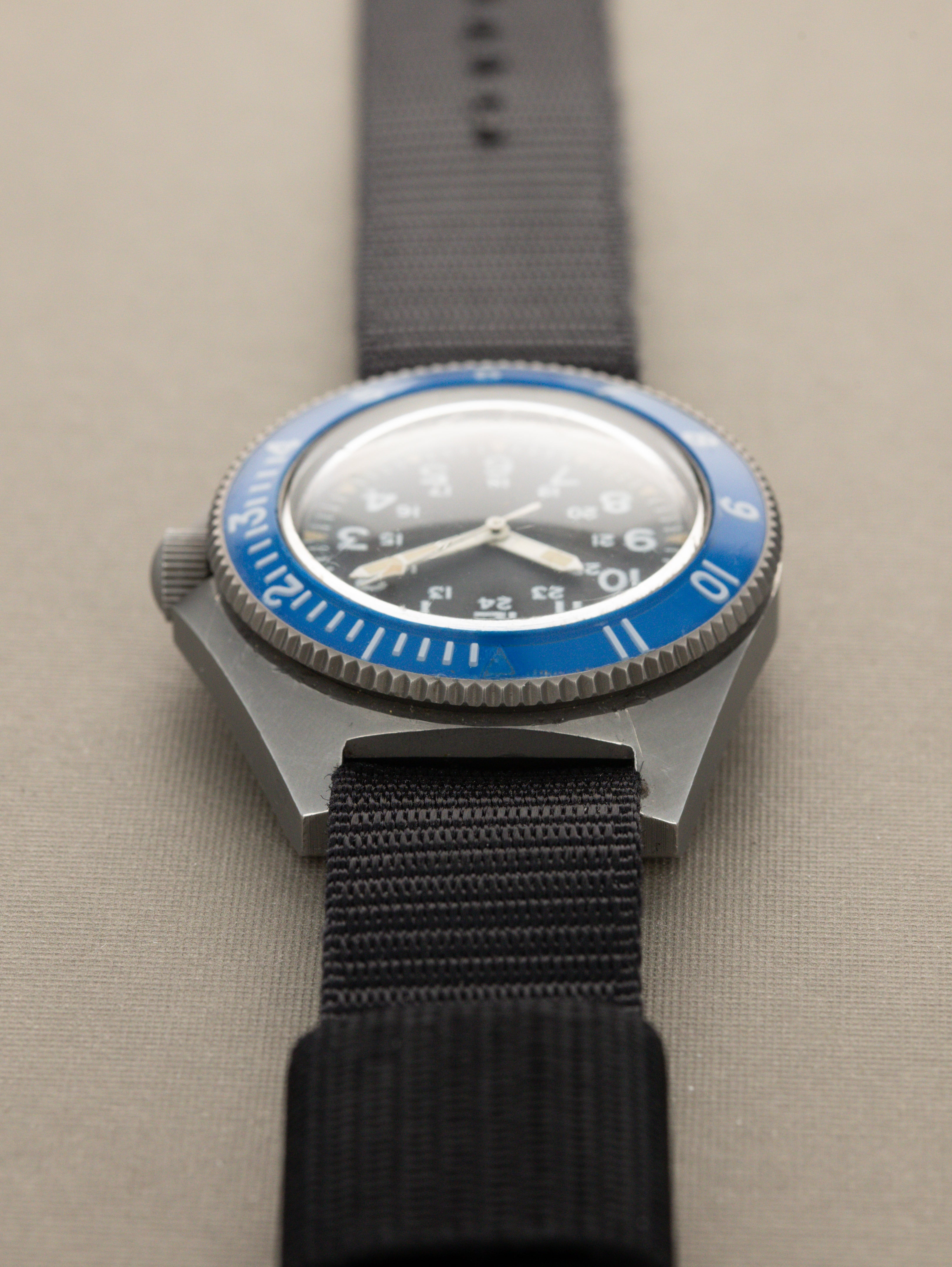 Benrus Type II Class A - 'Sterile' Dial Military Issued w/ Blue Prototype Bezel