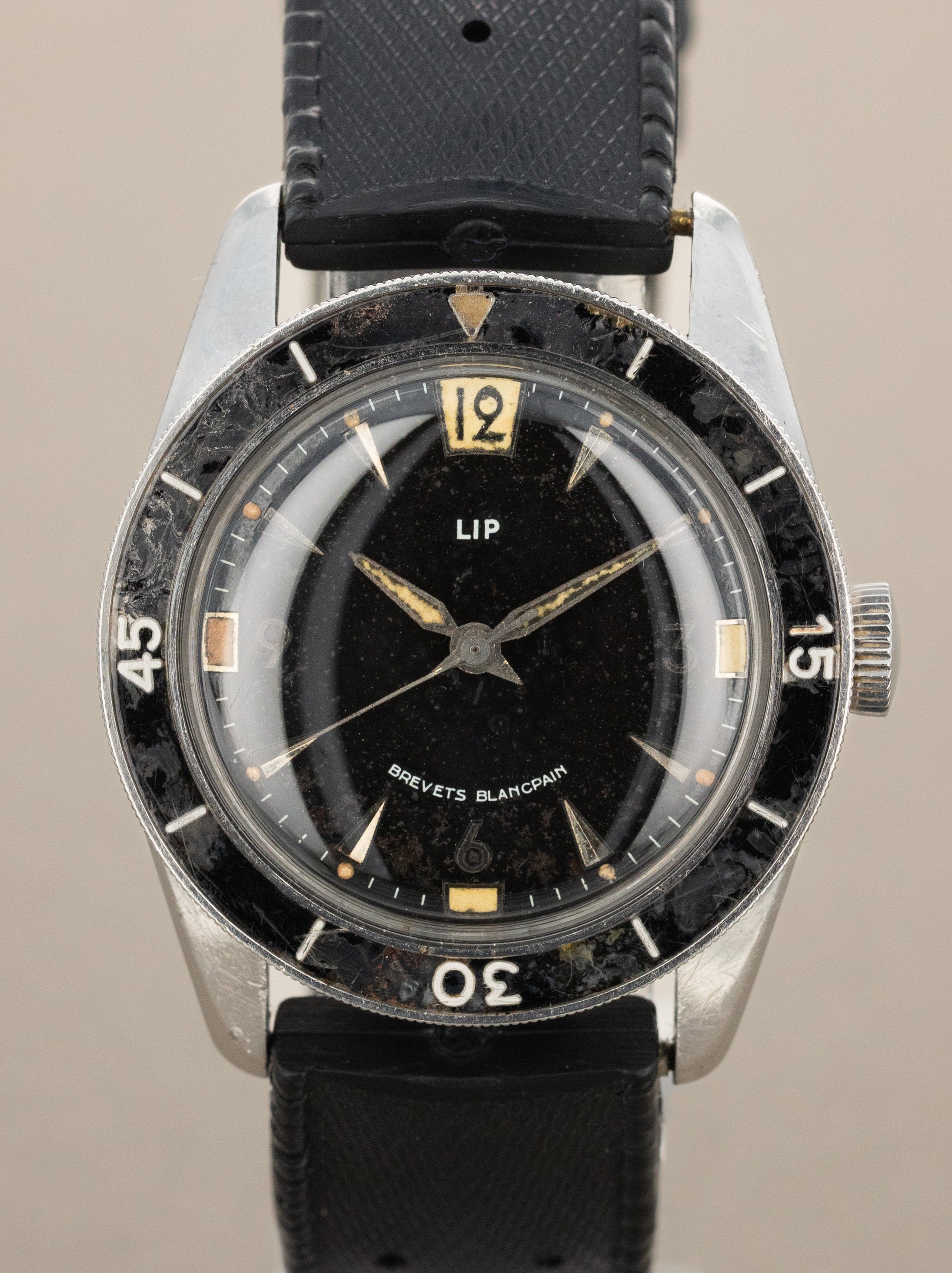 LIP 'Brevets Blancpain' - Gloss Black Tritium Dial Unpolished