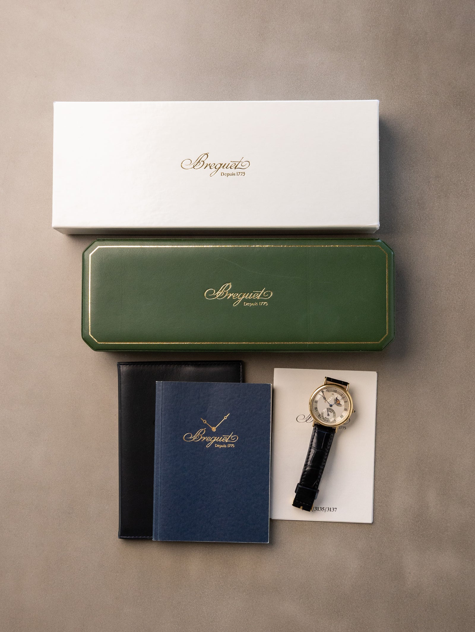 Breguet Classique Moonphase Power Reserve Ref. 3130BA - Silver 'Guilloché' Dial W/ Box & Papers