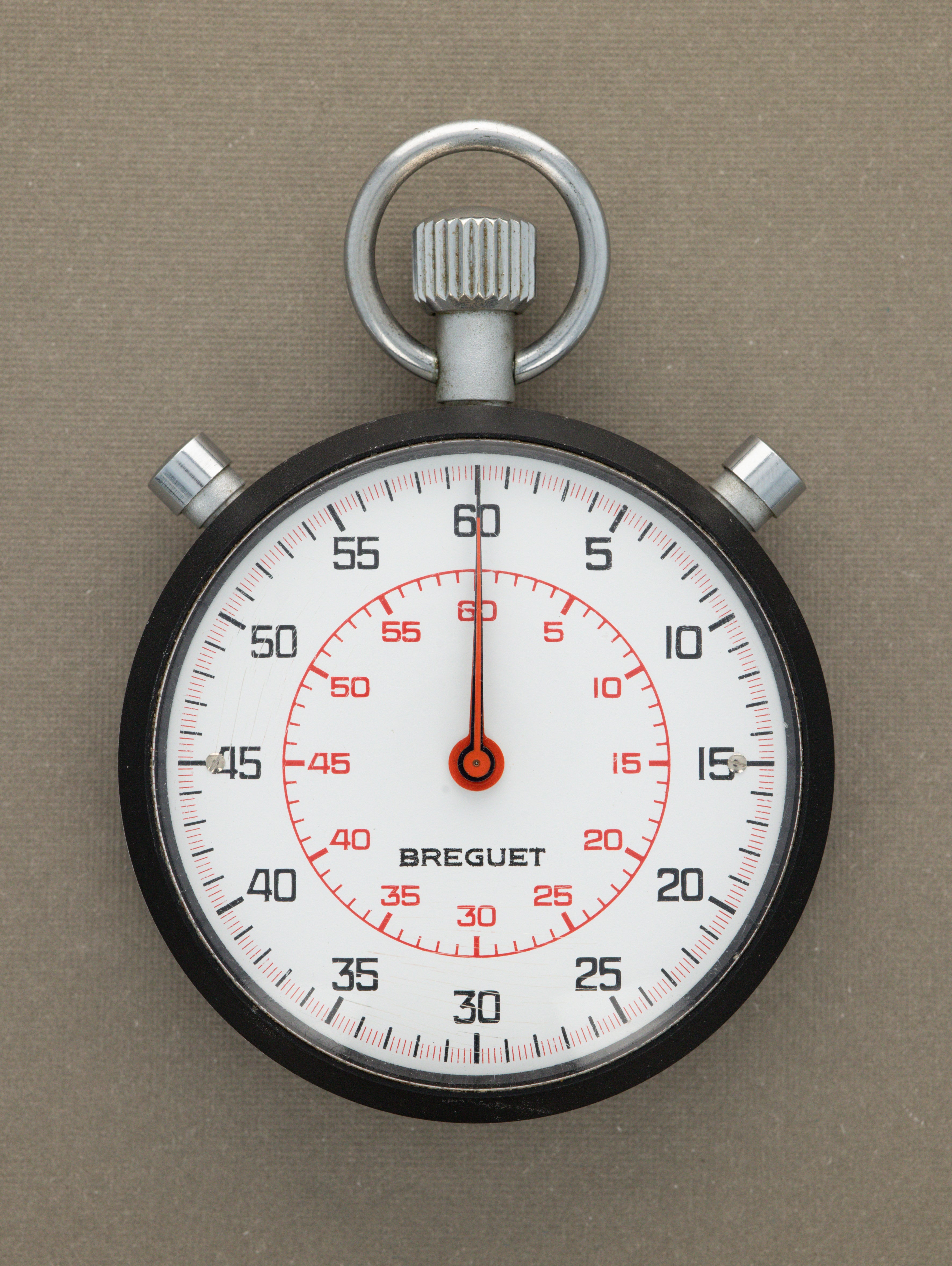 Breguet Split-Seconds Stopwatch c. 1970 w/ Period Leather Lanyard