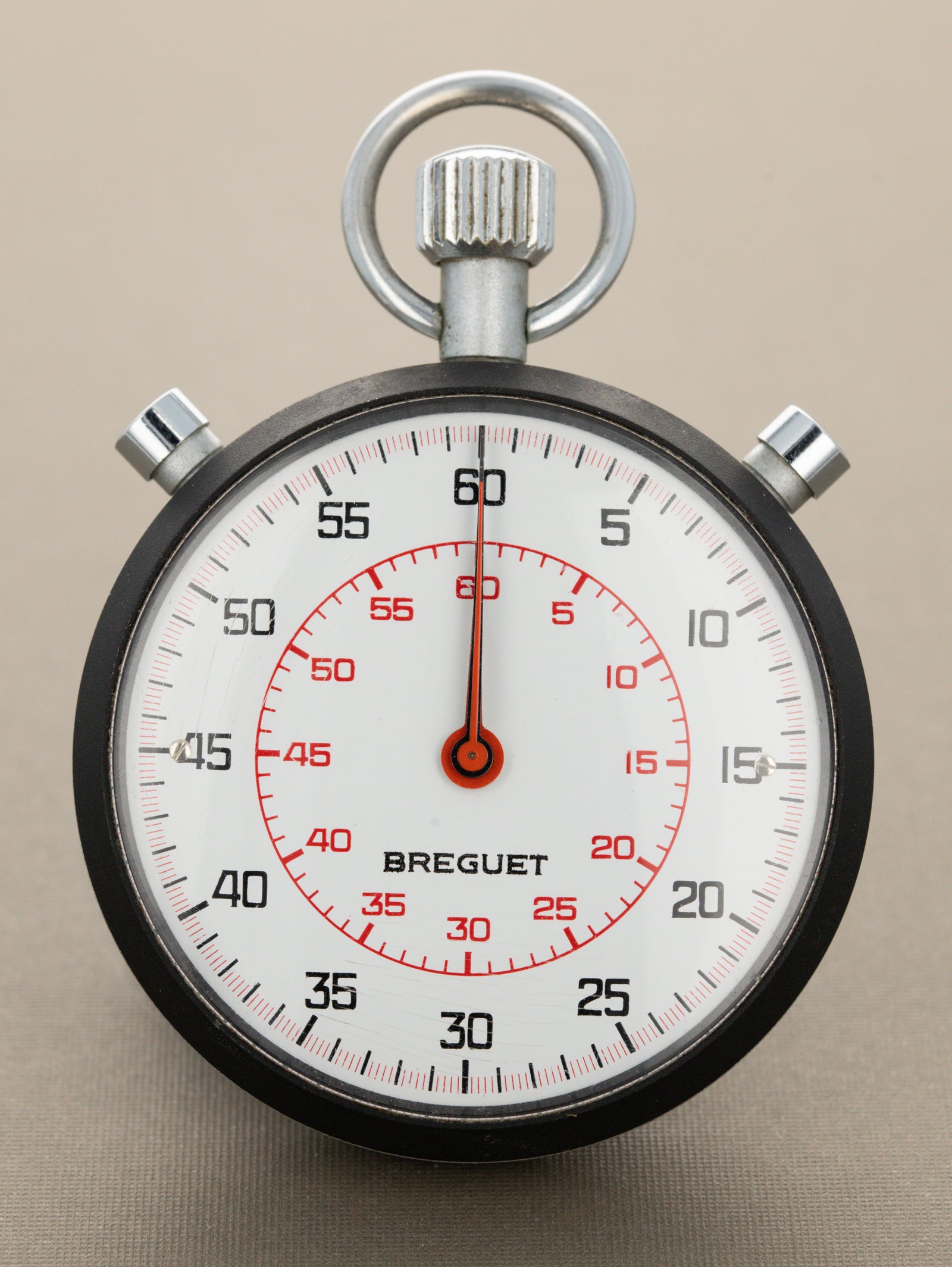 Breguet Split-Seconds Stopwatch c. 1970 w/ Period Leather Lanyard