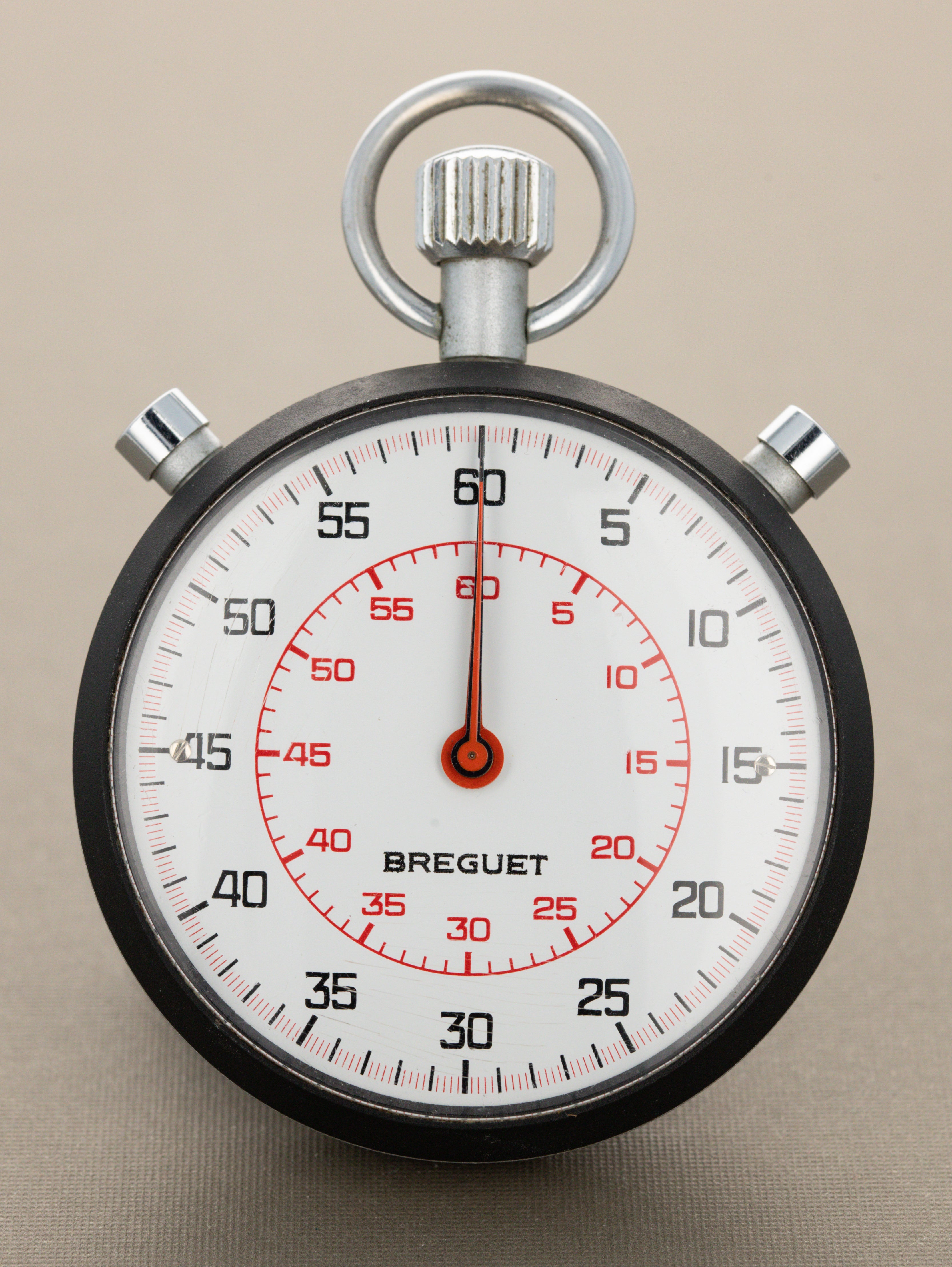 Breguet Split-Seconds Stopwatch c. 1970 w/ Period Leather Lanyard