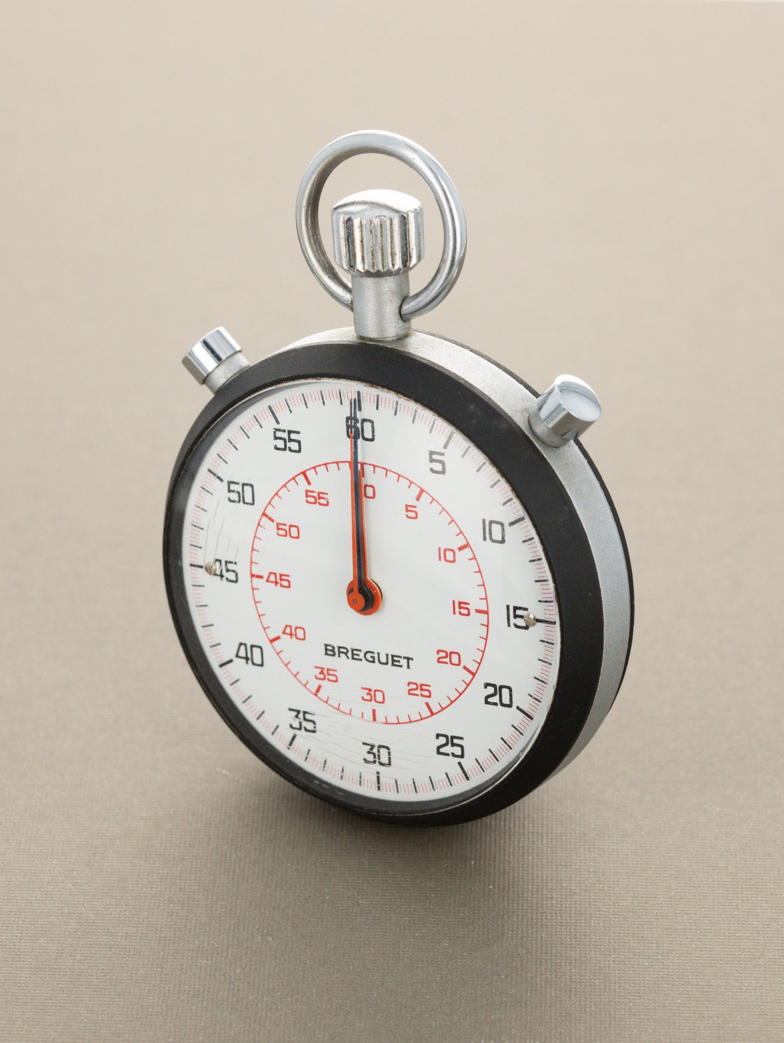 Breguet Split-Seconds Stopwatch c. 1970 w/ Period Leather Lanyard
