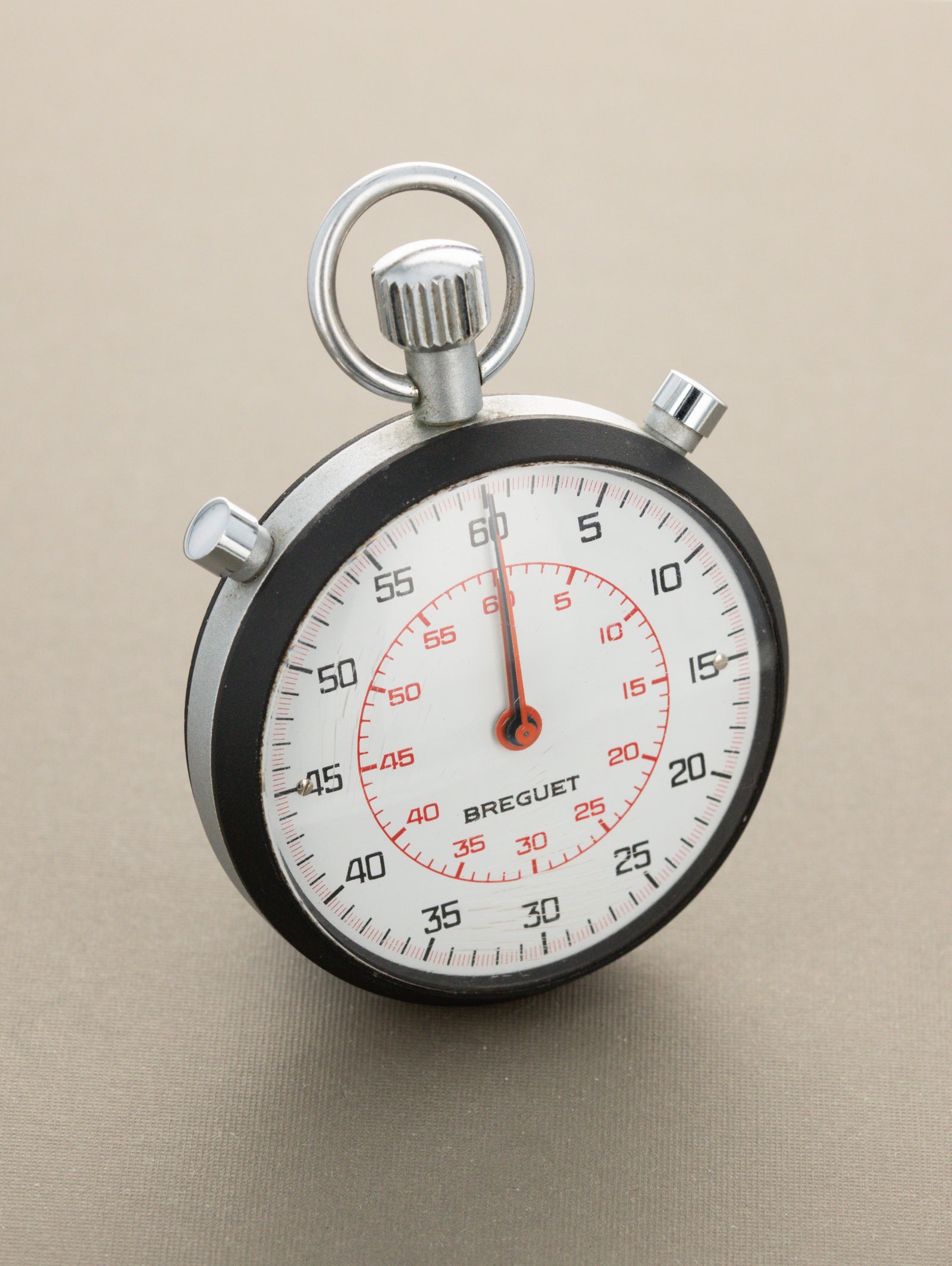 Breguet Split-Seconds Stopwatch c. 1970 w/ Period Leather Lanyard