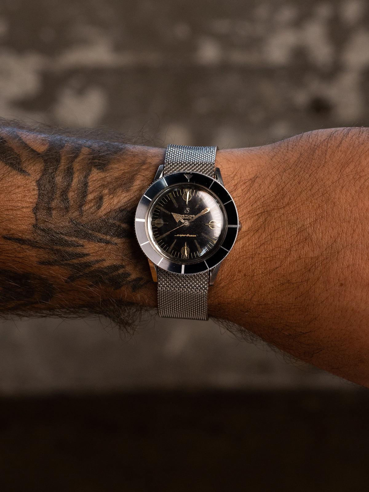 Breitling SuperOcean Ref. 1004 - Gloss Black Patina Dial Unpolished