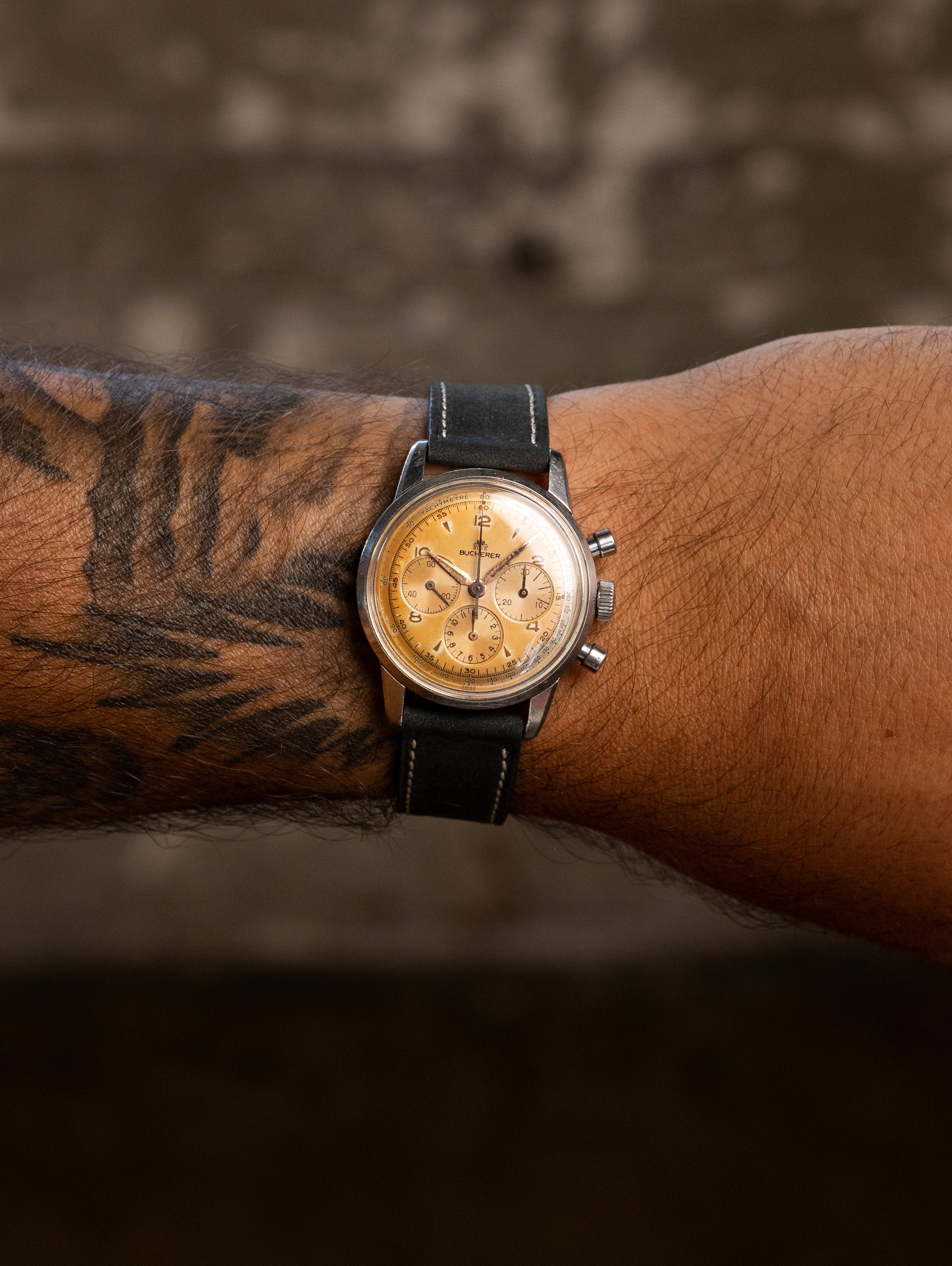 Bucherer Chronograph Ref. 805-2 - 'Tropical' Silver Dial w/ Lemaina Cal. 2520 Unpolished