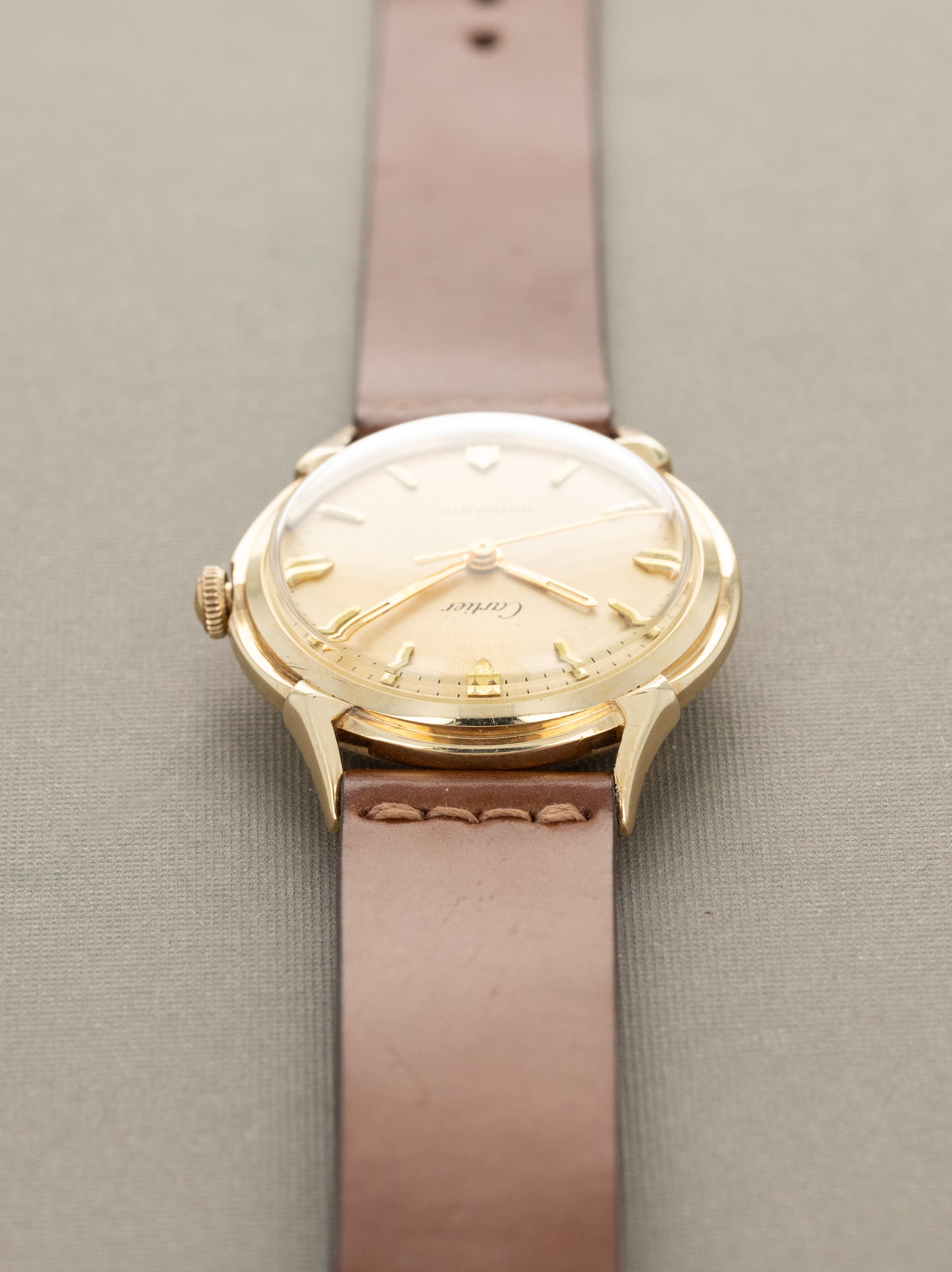 Cartier 'Fancy Lug' Automatic Dress Watch - 14K Yellow Gold