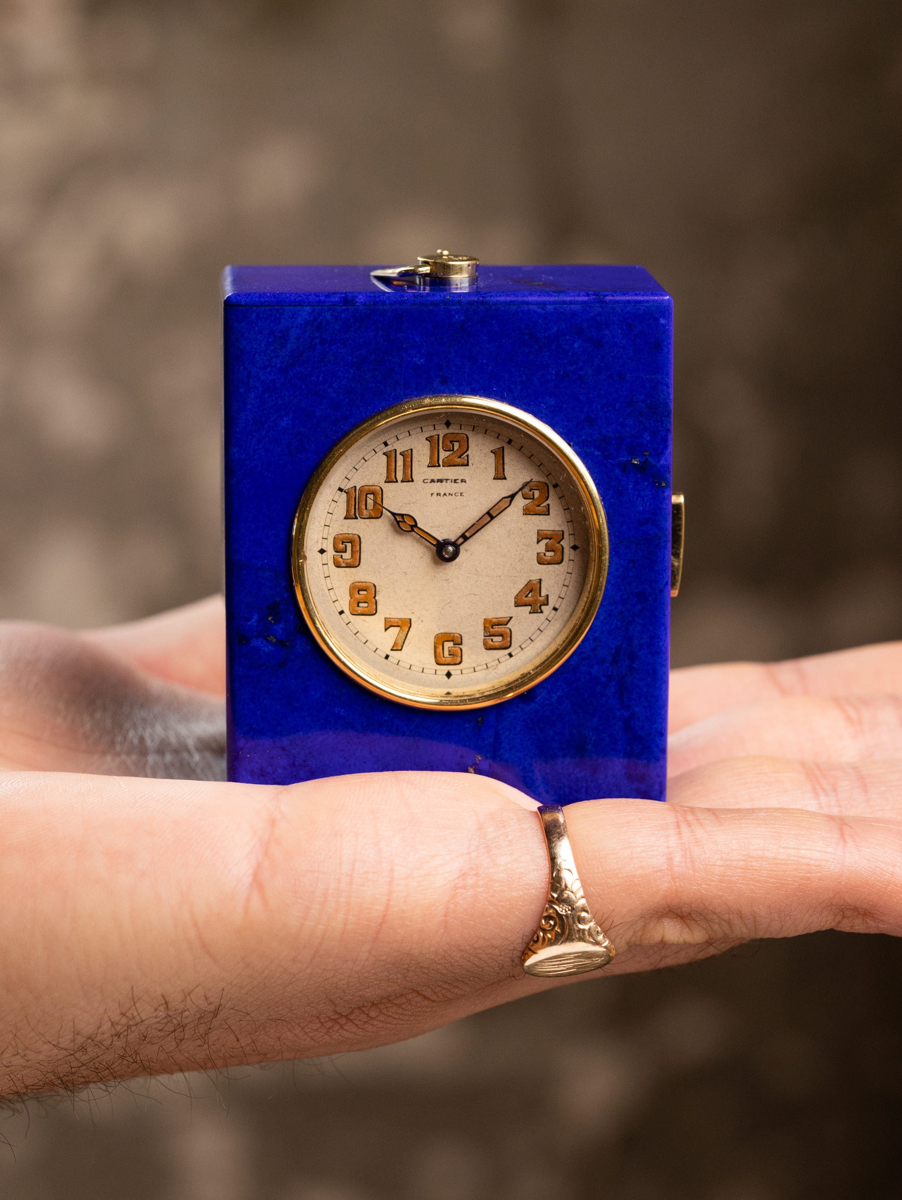 Cartier Lapis Lazuli Minute Repeater Clock - Silver dial w/ EWC Movement