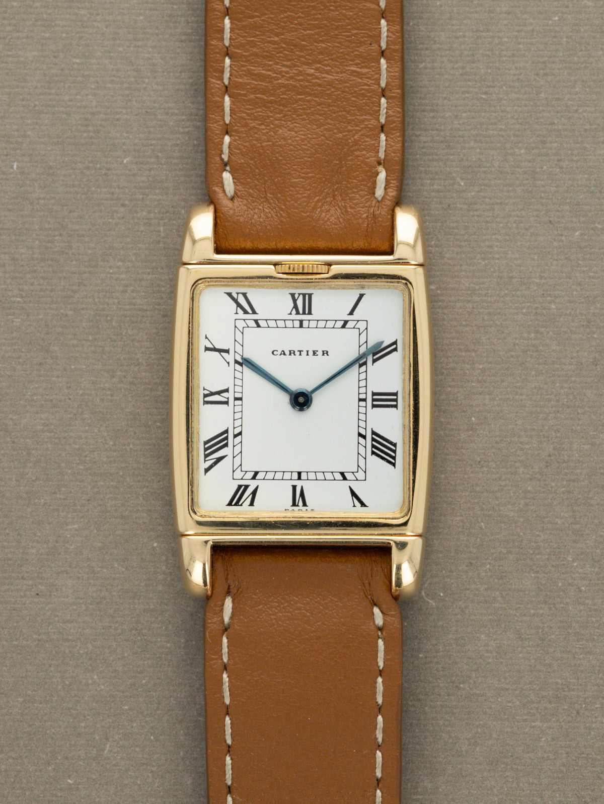 Catier Tank Reverso Cartier Tank Reverso 'Dual Time' - White & Gold 'Paris' Dials Full Set