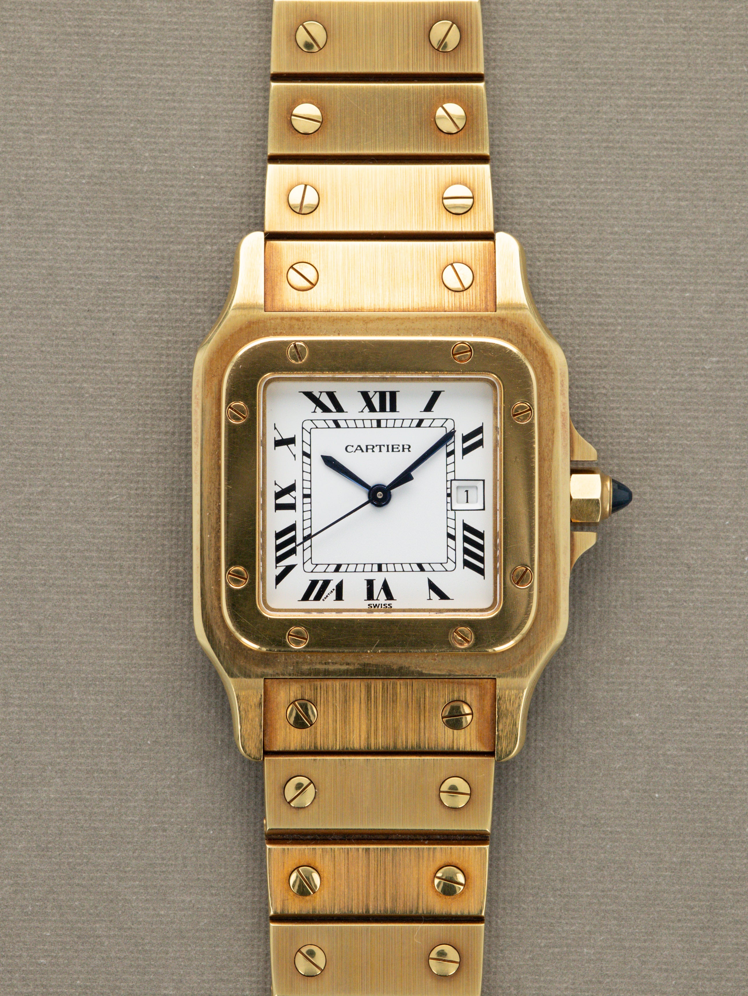 Cartier Santos Carrée Ref. 2960 - 'Massif' Unpolished W/ Box