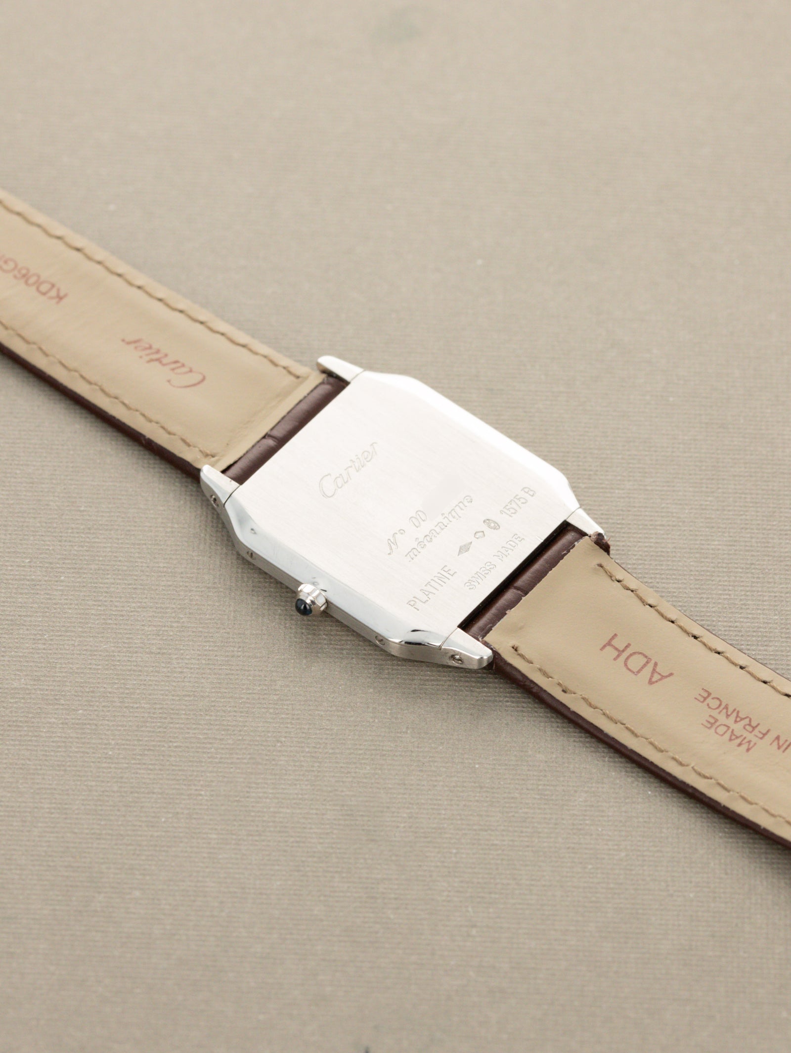 Cartier Santos Dumont Mécanique Palantine Ref. 1575 - Silver 'Guilloché' Dial