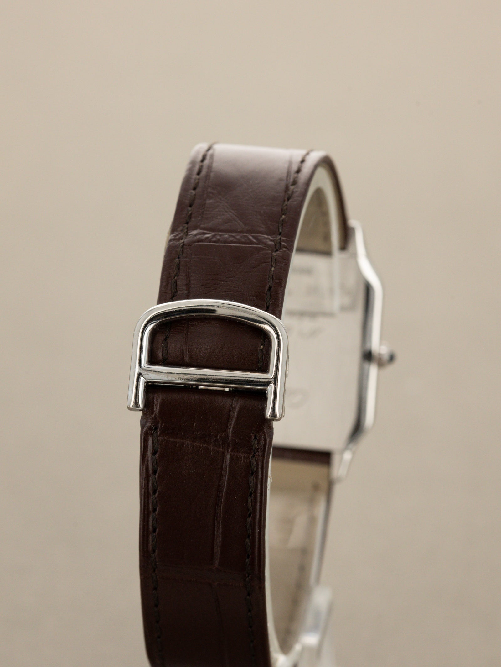 Cartier Santos Dumont Mécanique Palantine Ref. 1575 - Silver 'Guilloché' Dial