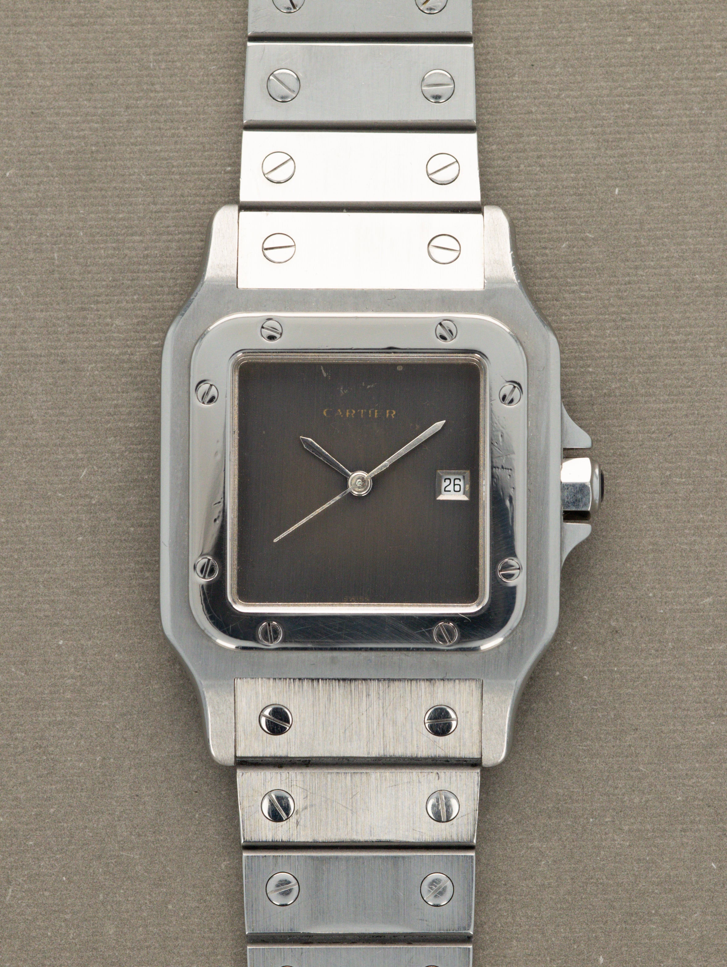 Cartier Santos Carrée Ref. 2960 - Brushed Grey Dial W/ Box & Card