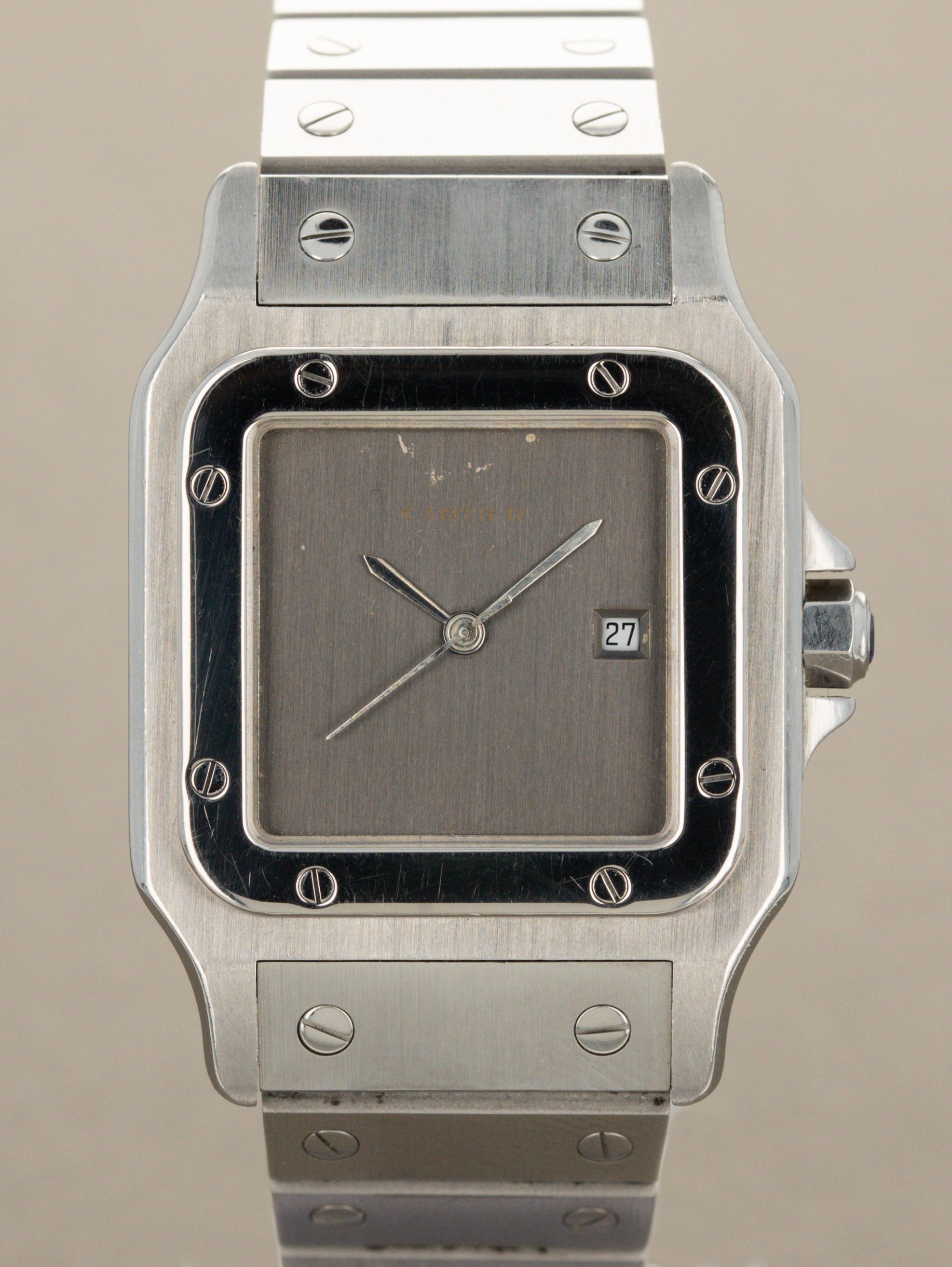 Cartier Santos Carrée Ref. 2960 - Brushed Grey Dial W/ Box & Card