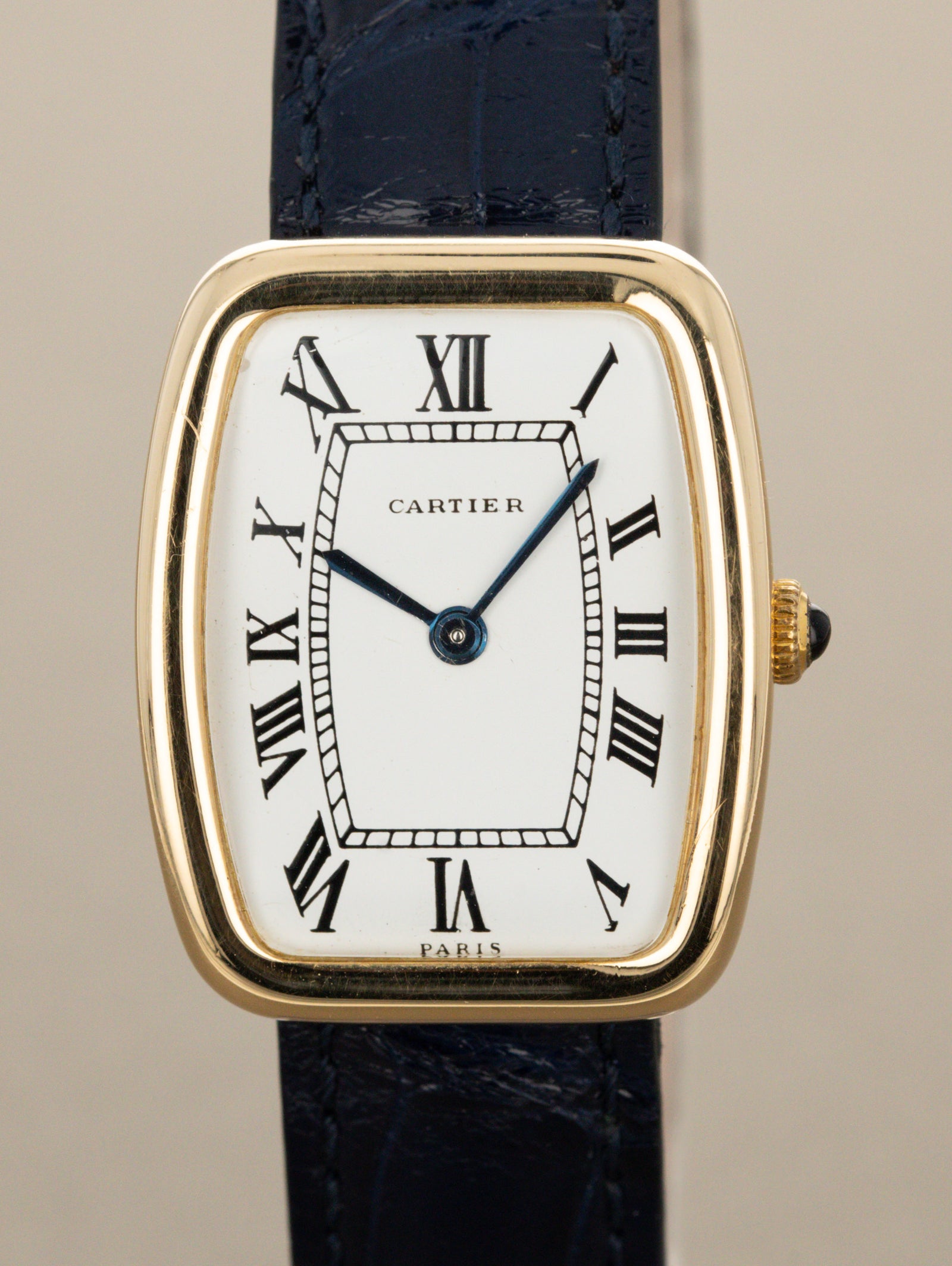 Cartier Incurvée - White Enamel 'Paris' Dial w/ JLC Movement