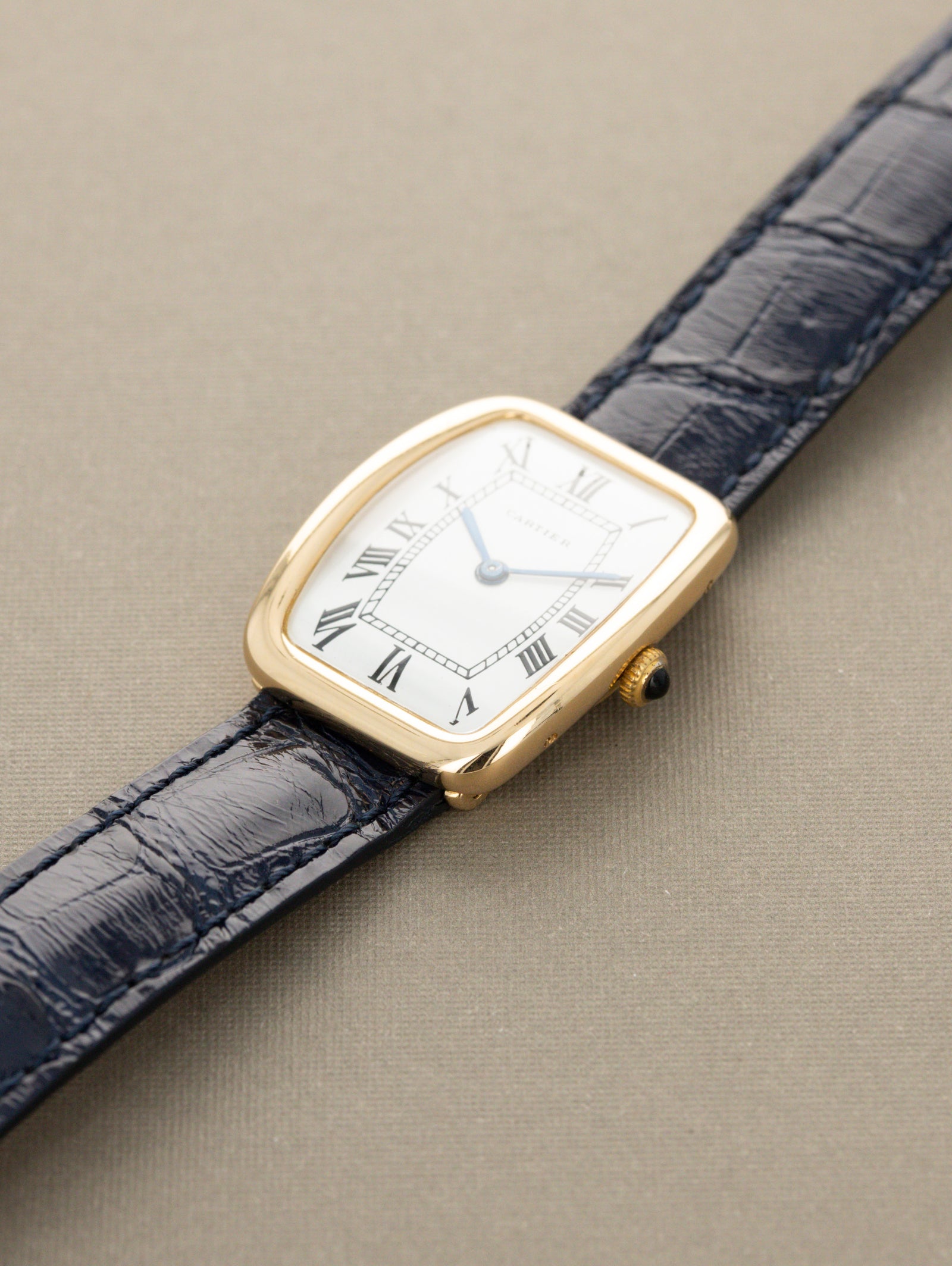 Cartier Incurvée - White Enamel 'Paris' Dial w/ JLC Movement