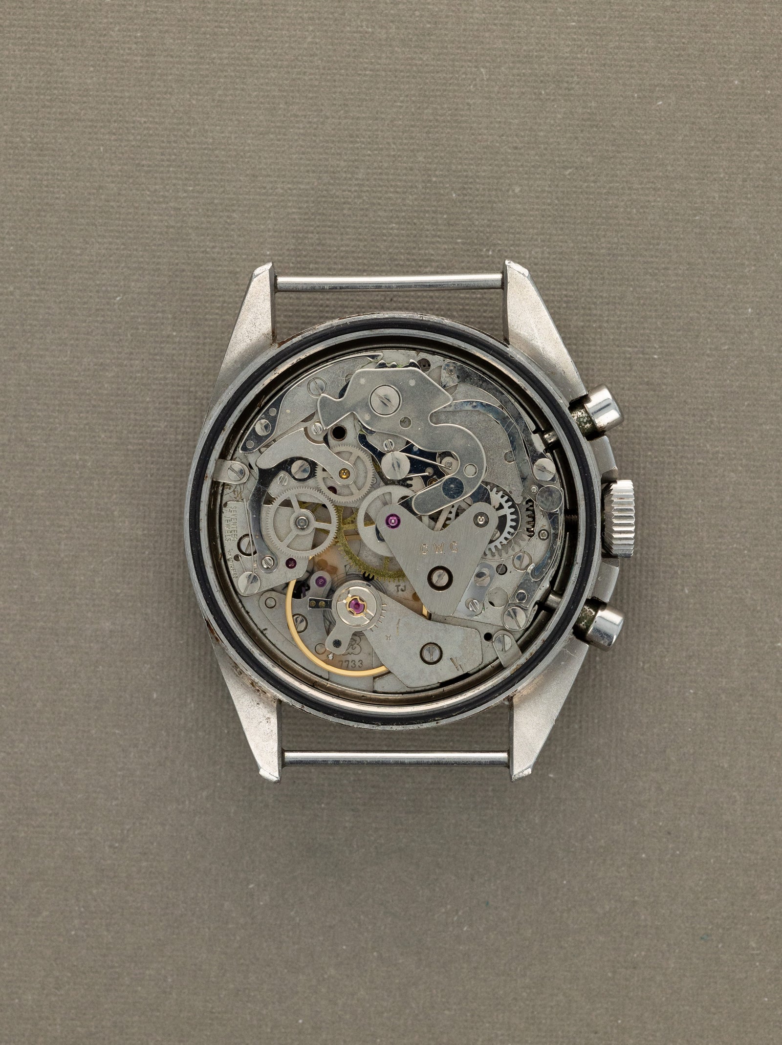 CWC 'RAF' Chronograph Ref. 0552/924-3306 - Matte Black 'Gilt' Dial Unpolished
