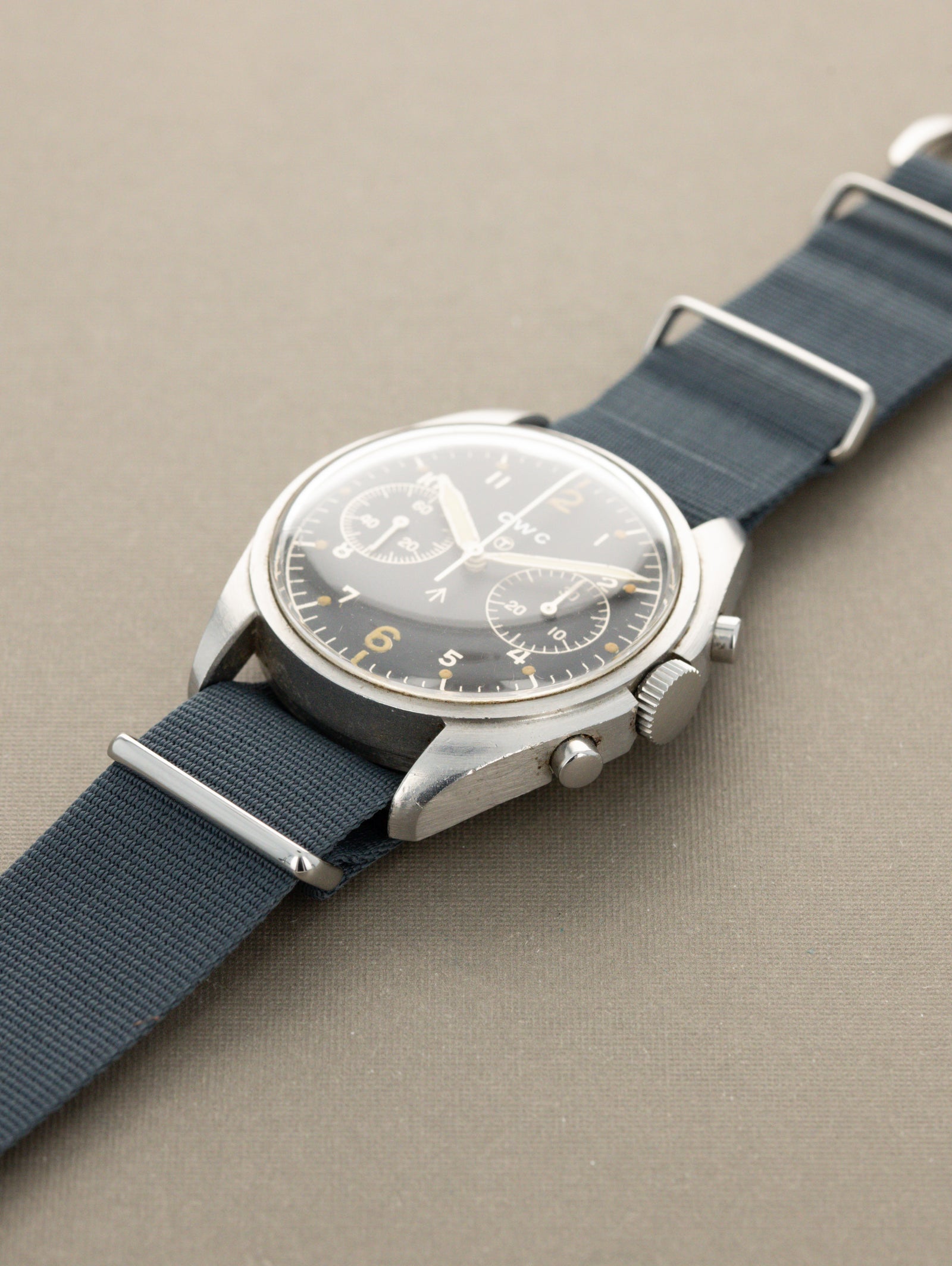 CWC 'RAF' Chronograph Ref. 0552/924-3306 - Matte Black 'Gilt' Dial Unpolished
