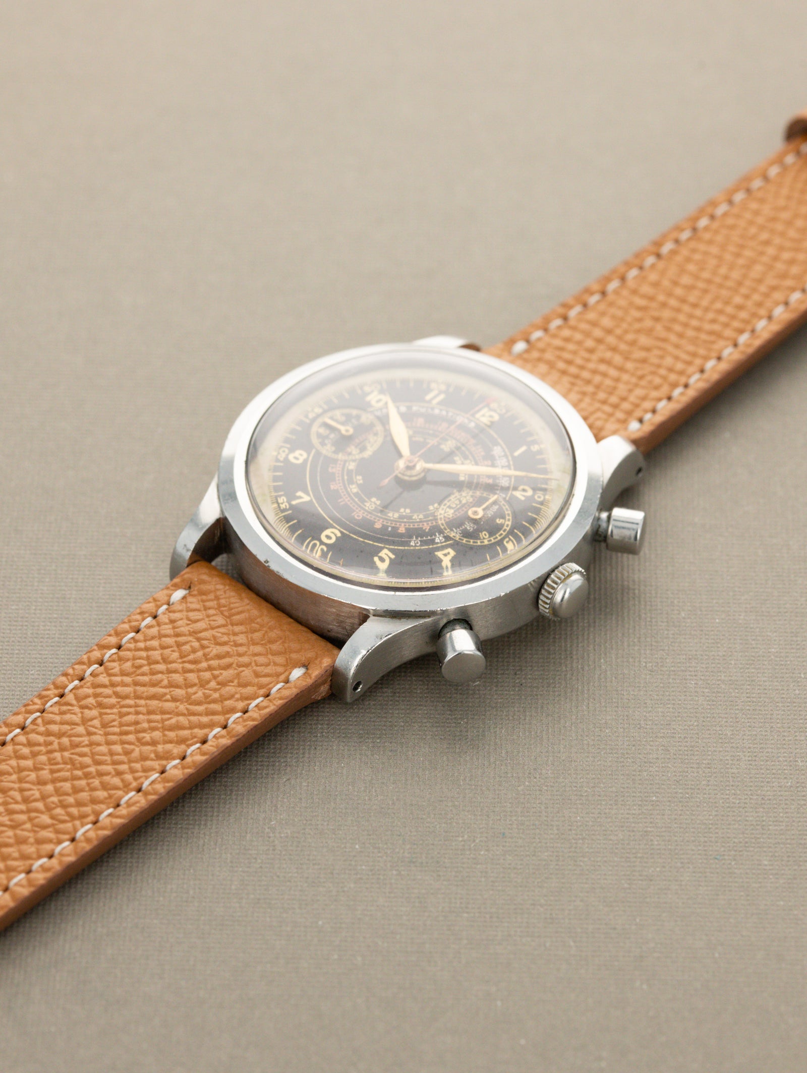 CYMA 'Clamshell' Chronograph - Black Gilt 'Multi-Scale' Non-Luminous Dial Unpolished