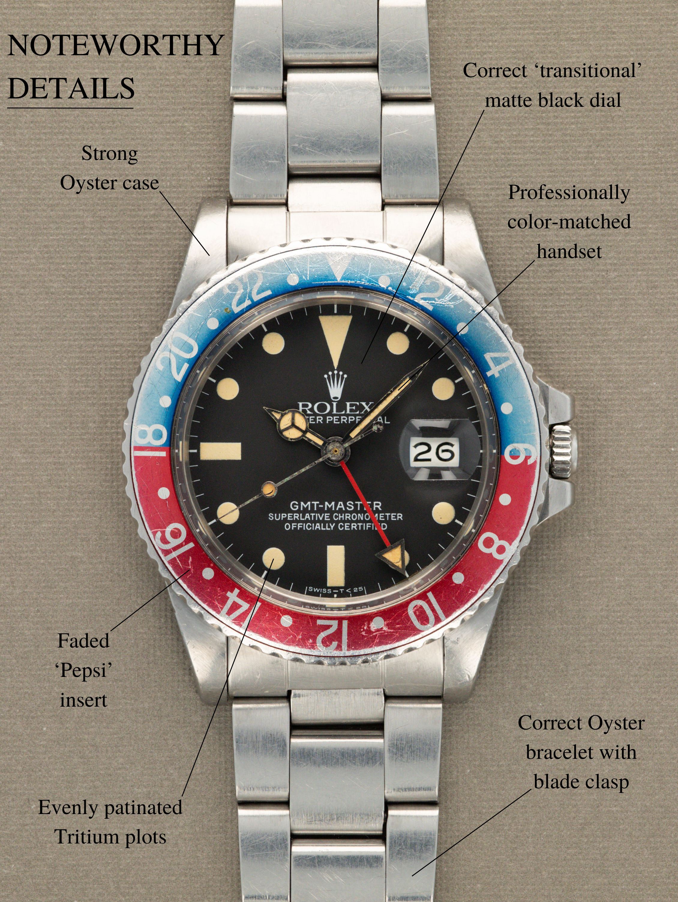 Rolex GMT-Master Ref. 16750 'Pepsi' - Transitional Matte Dial
