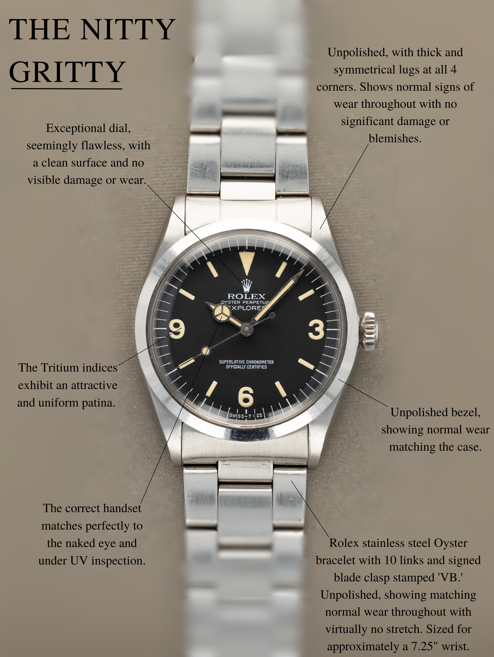 Rolex Explorer Ref. 1016 - 'MK4' Dial Unpolished