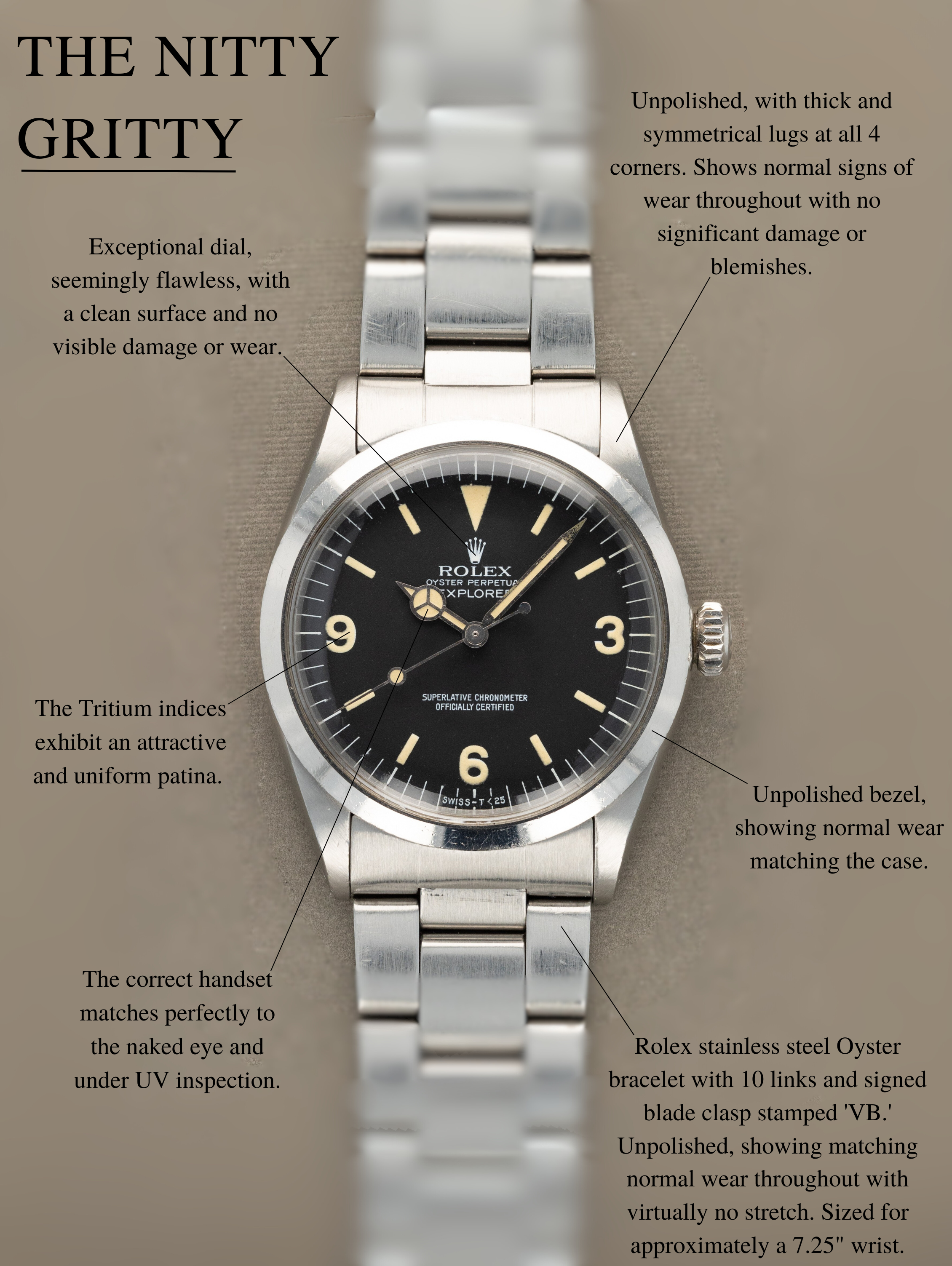 Rolex Explorer Ref. 1016 - 'MK4' Dial Unpolished