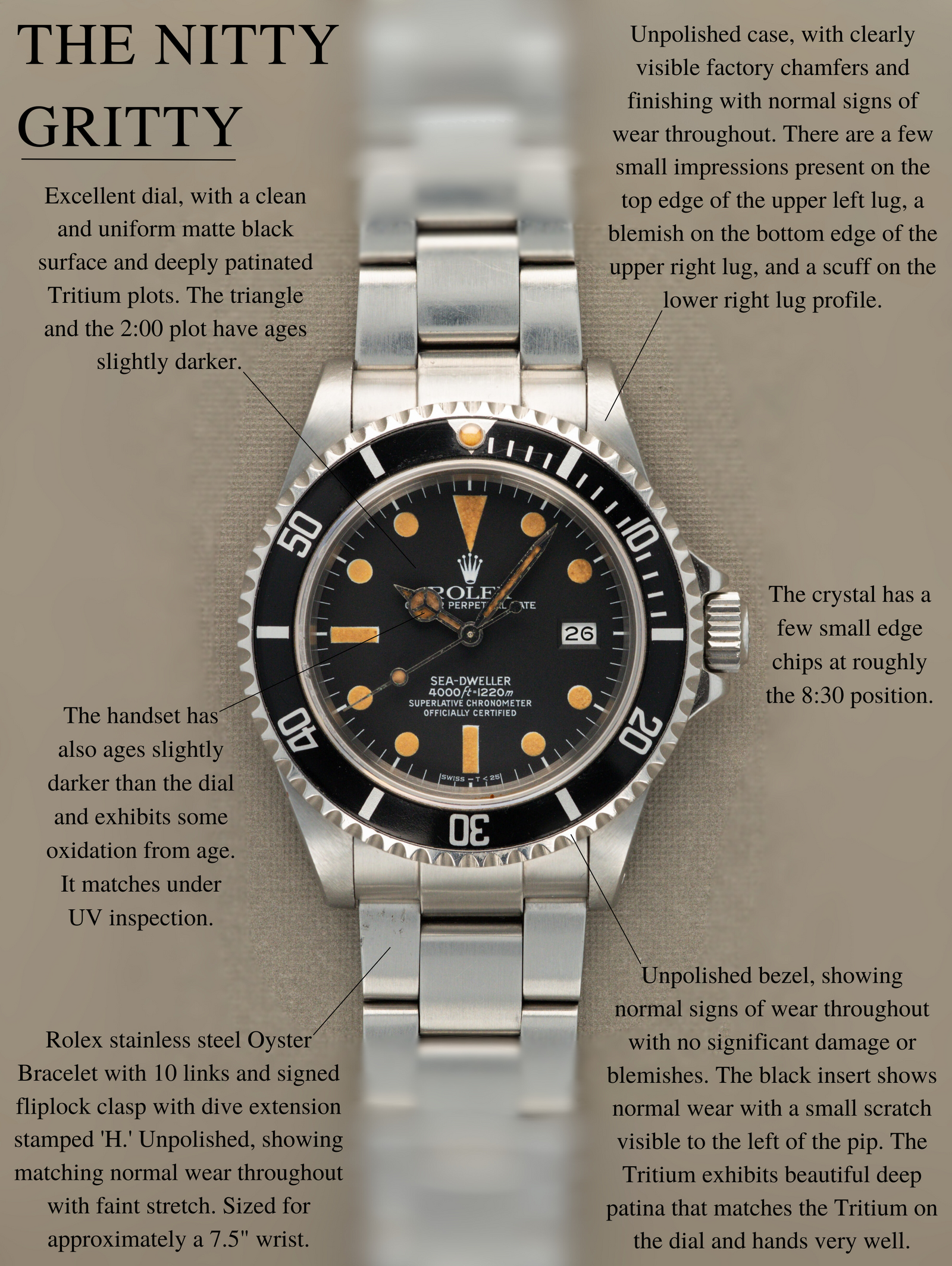 Rolex Sea-Dweller Ref. 16660 - 'Triple 6' Matte Black Transitional 'Pumpkin' Unpolished