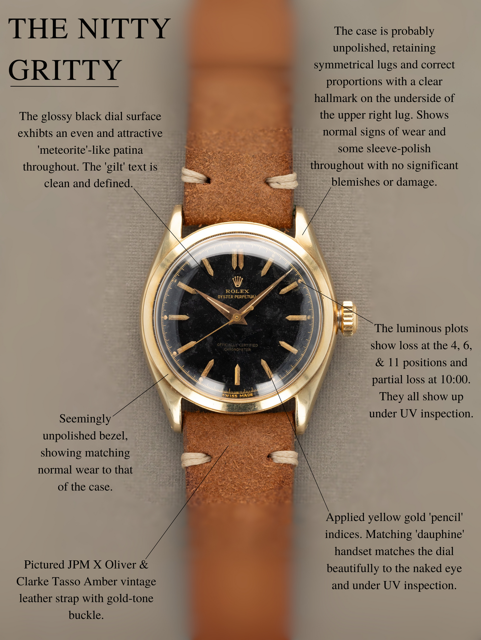 Rolex Oyster Perpetual Ref. 6084 - Black 'Gilt' Patina Dial