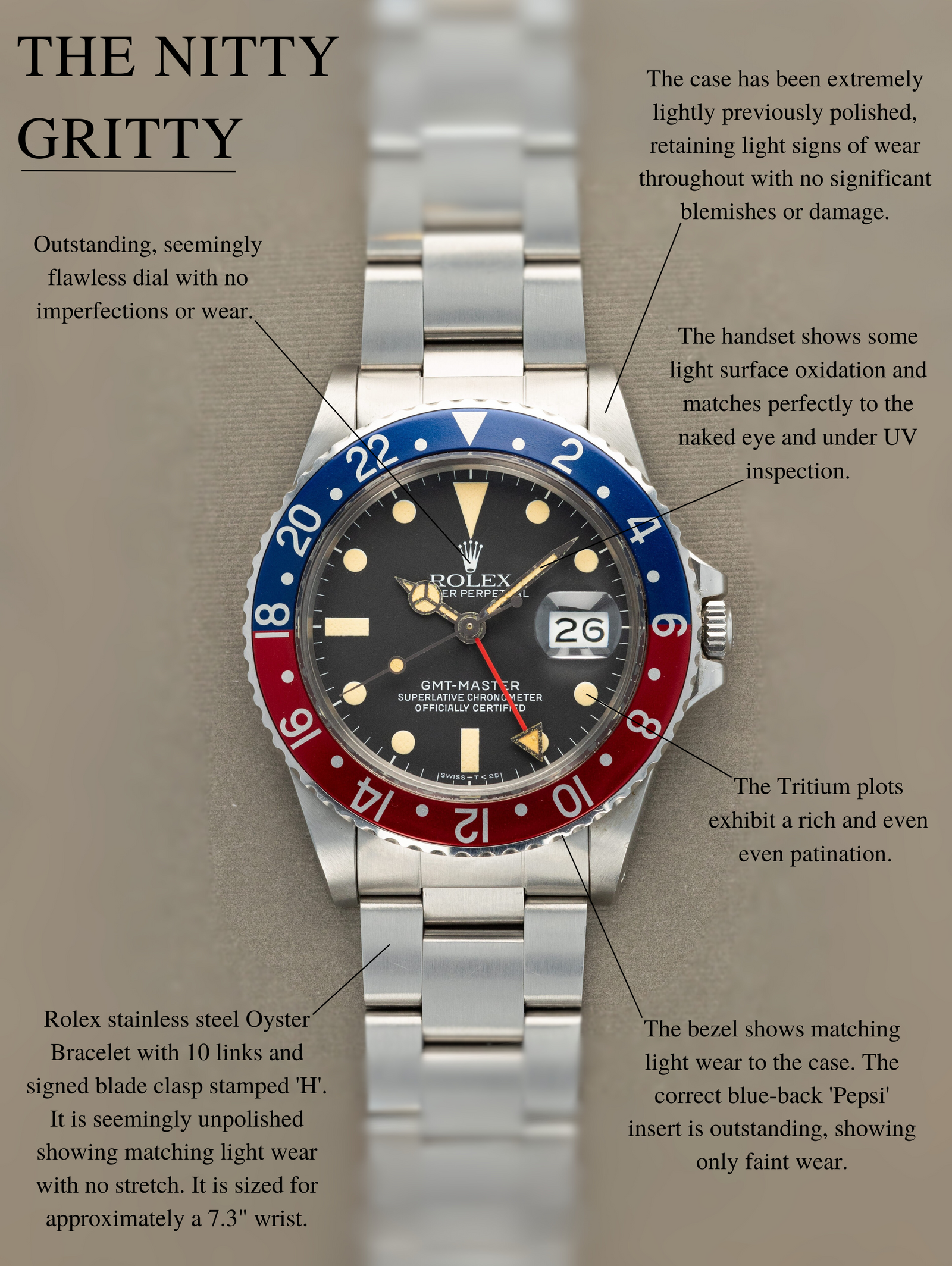 Rolex GMT-Master Ref. 16750 'Pepsi' - Transitional Matte Dial Caseback Sticker