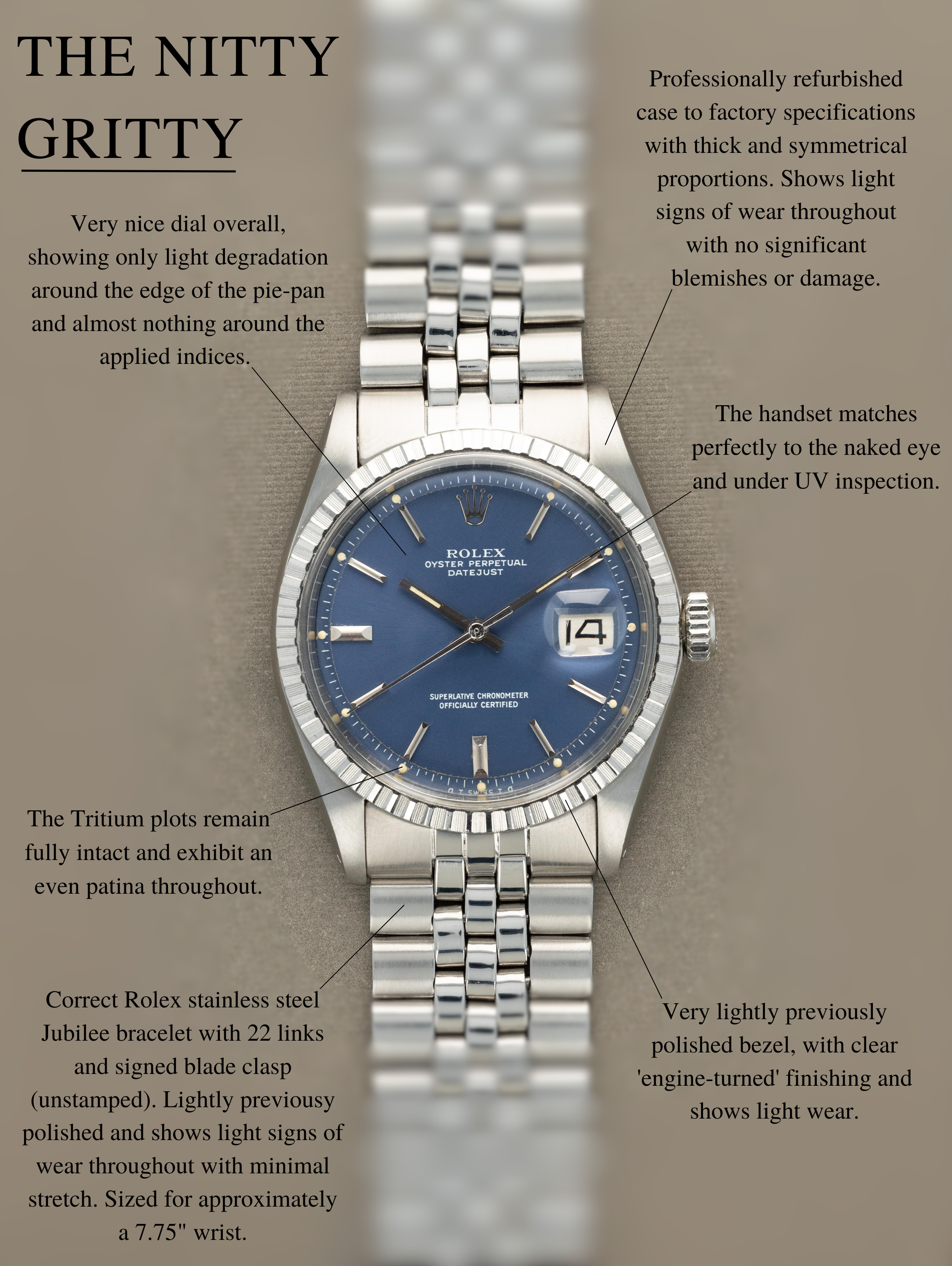 Rolex Datejust Ref. 1603 - Satin Blue 'Sigma' Dial