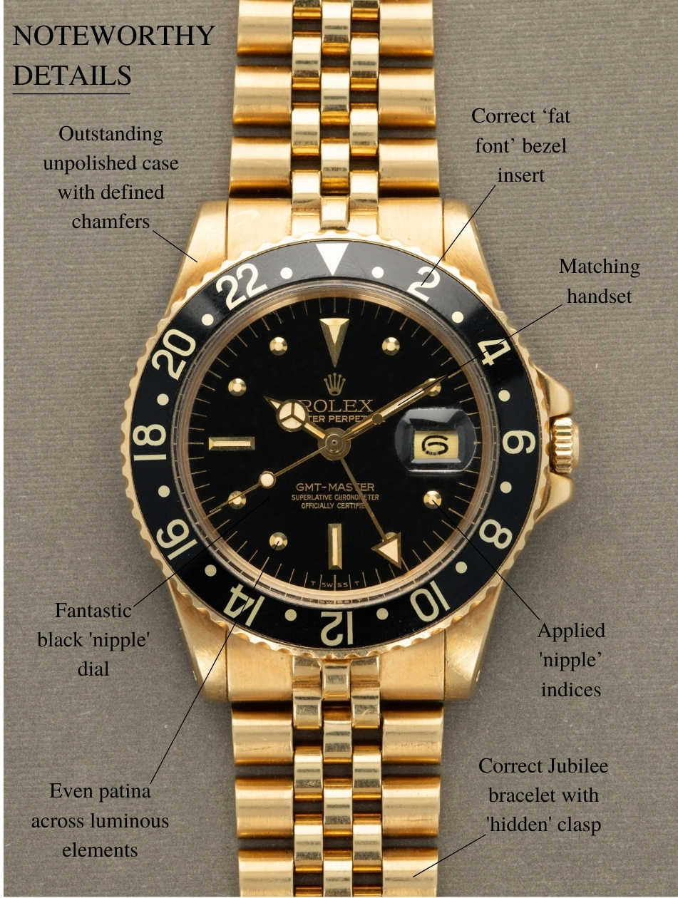Rolex GMT-Master Ref. 1675/8 - Black 'Nipple' Dial Unpolished