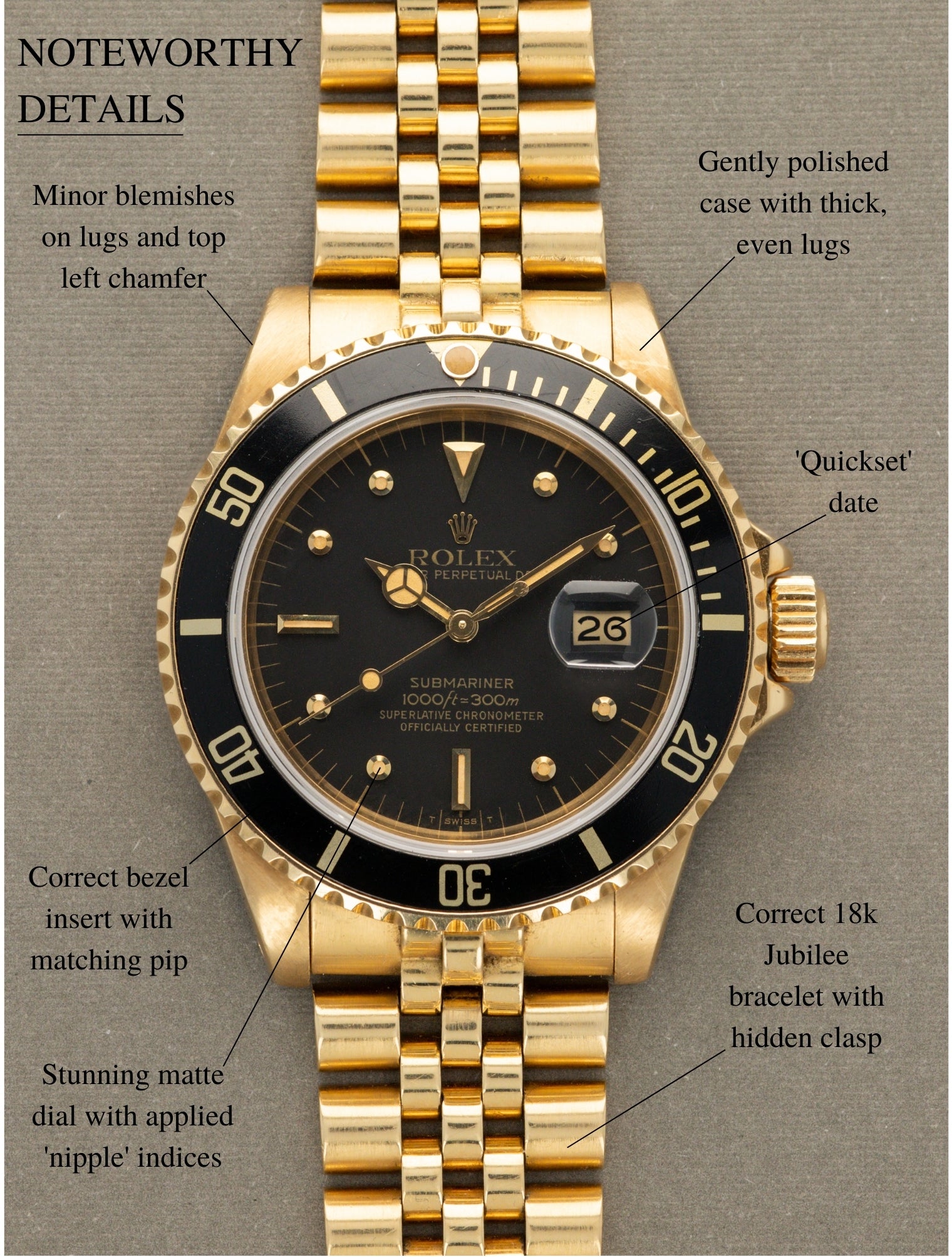 Rolex Submariner Date Ref. 16808 - Black 'Nipple' Dial W/ Box & Papers