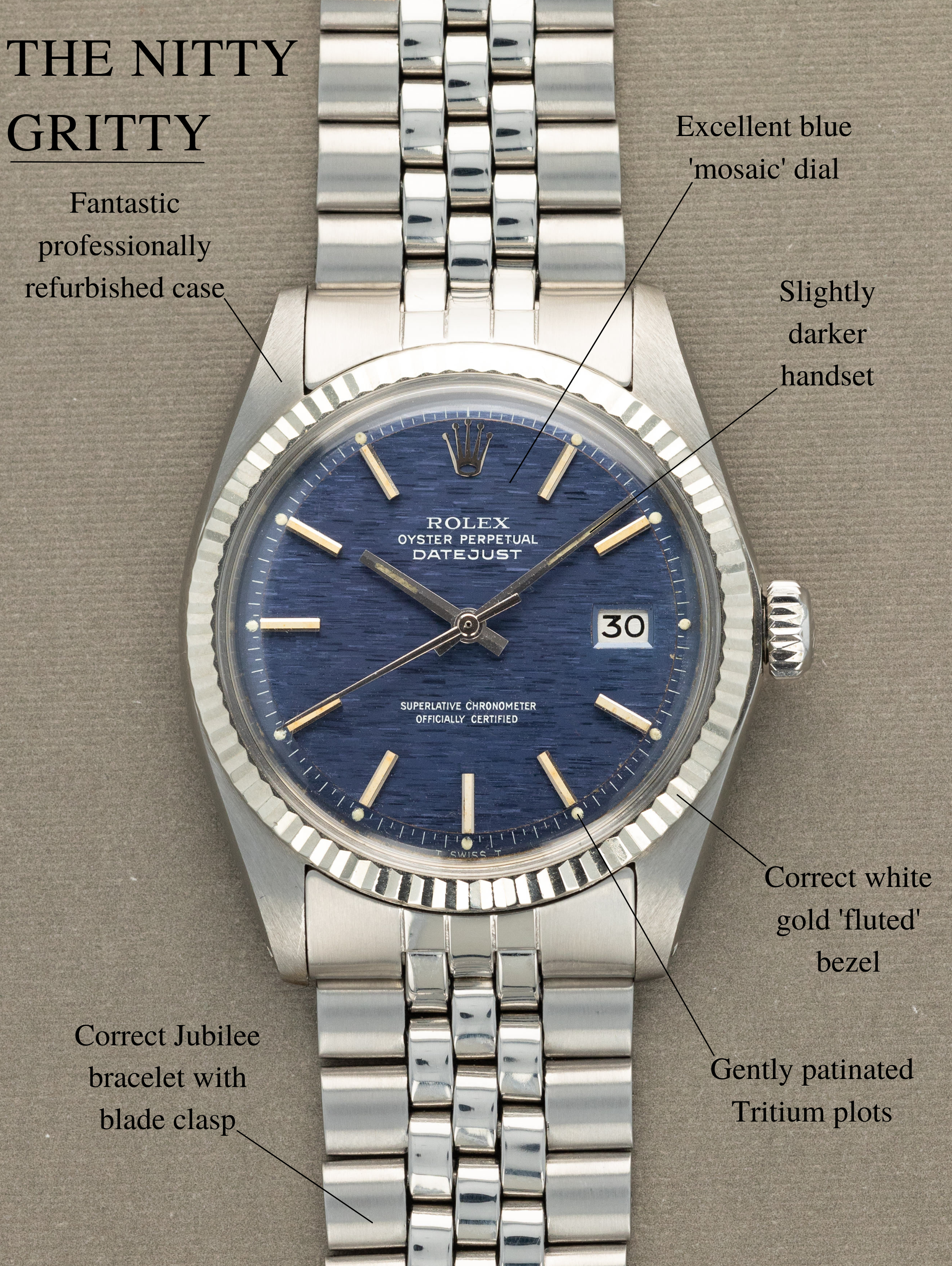 Rolex Datejust Ref. 1601 - Blue 'Mosaic' Dial