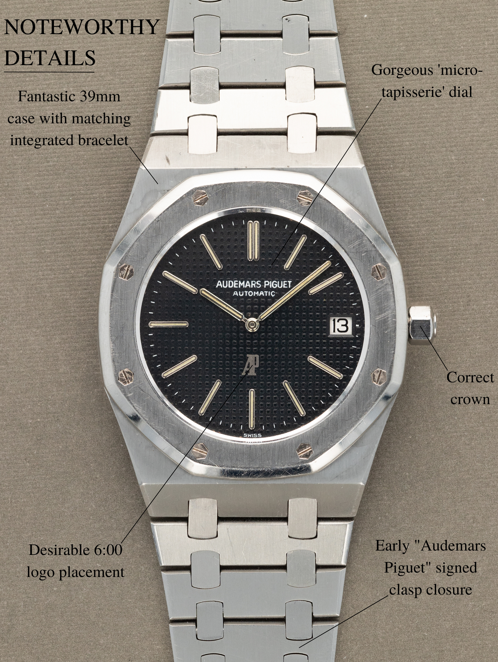Audemars Piguet Royal Oak Ref. 5402ST - 'Jumbo' w/ 'Logo at 6' Dial Unpolished