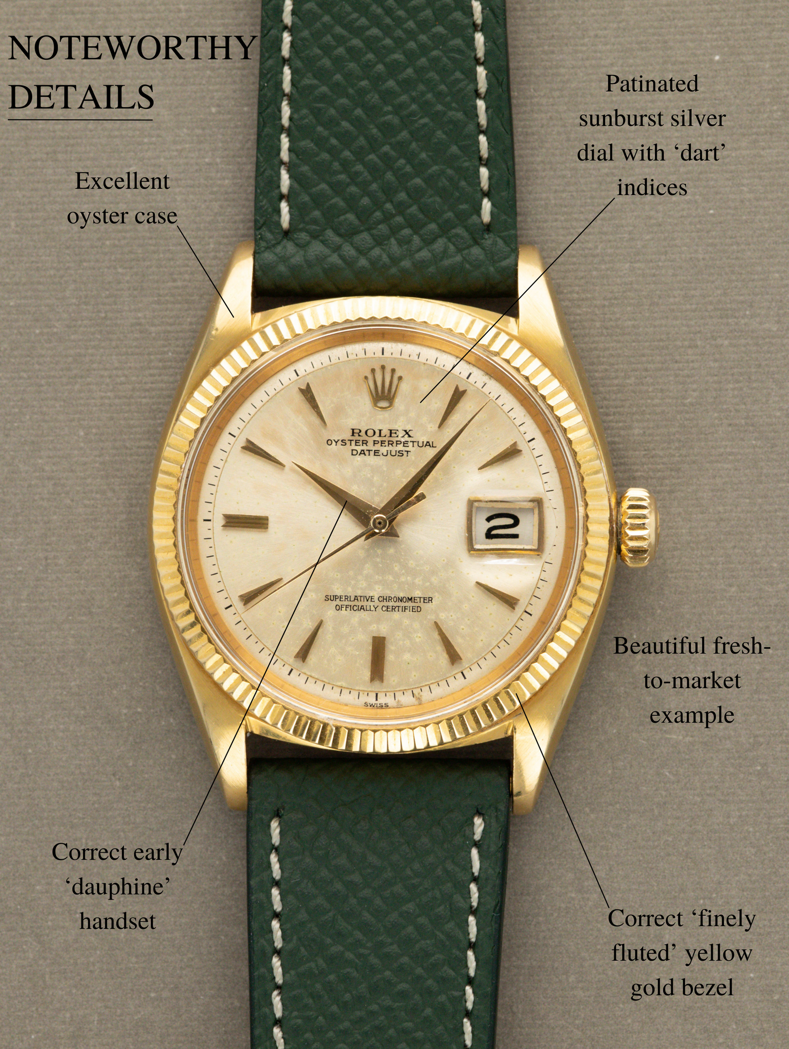 Rolex Datejust Ref. 1601/8 - Early Non-Luminous Silver Dial w/ Patina