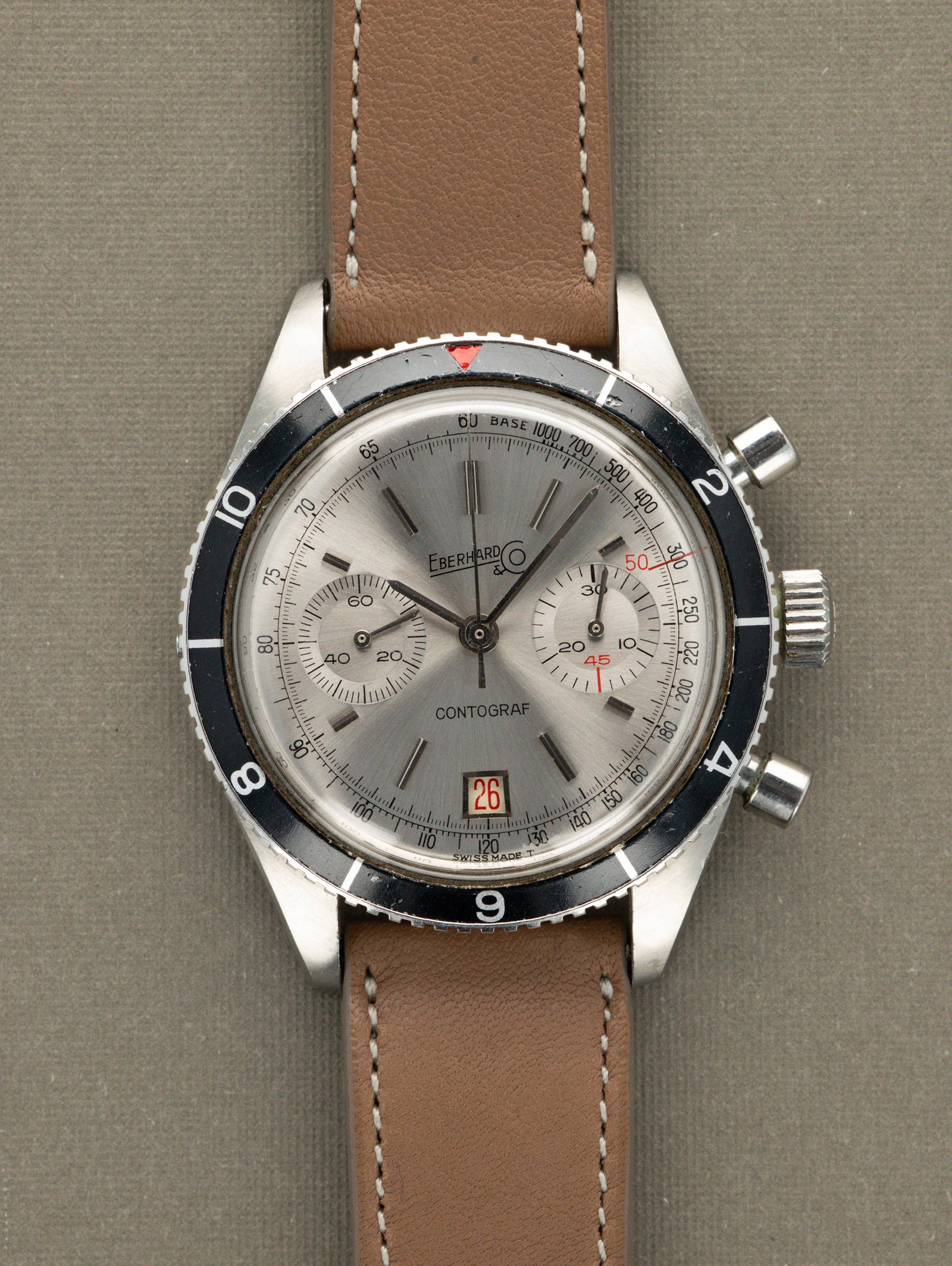 Eberhard and Co. Contograf Ref. 131501 - Sunburst Silver Non-Luminous Dial Unpolished