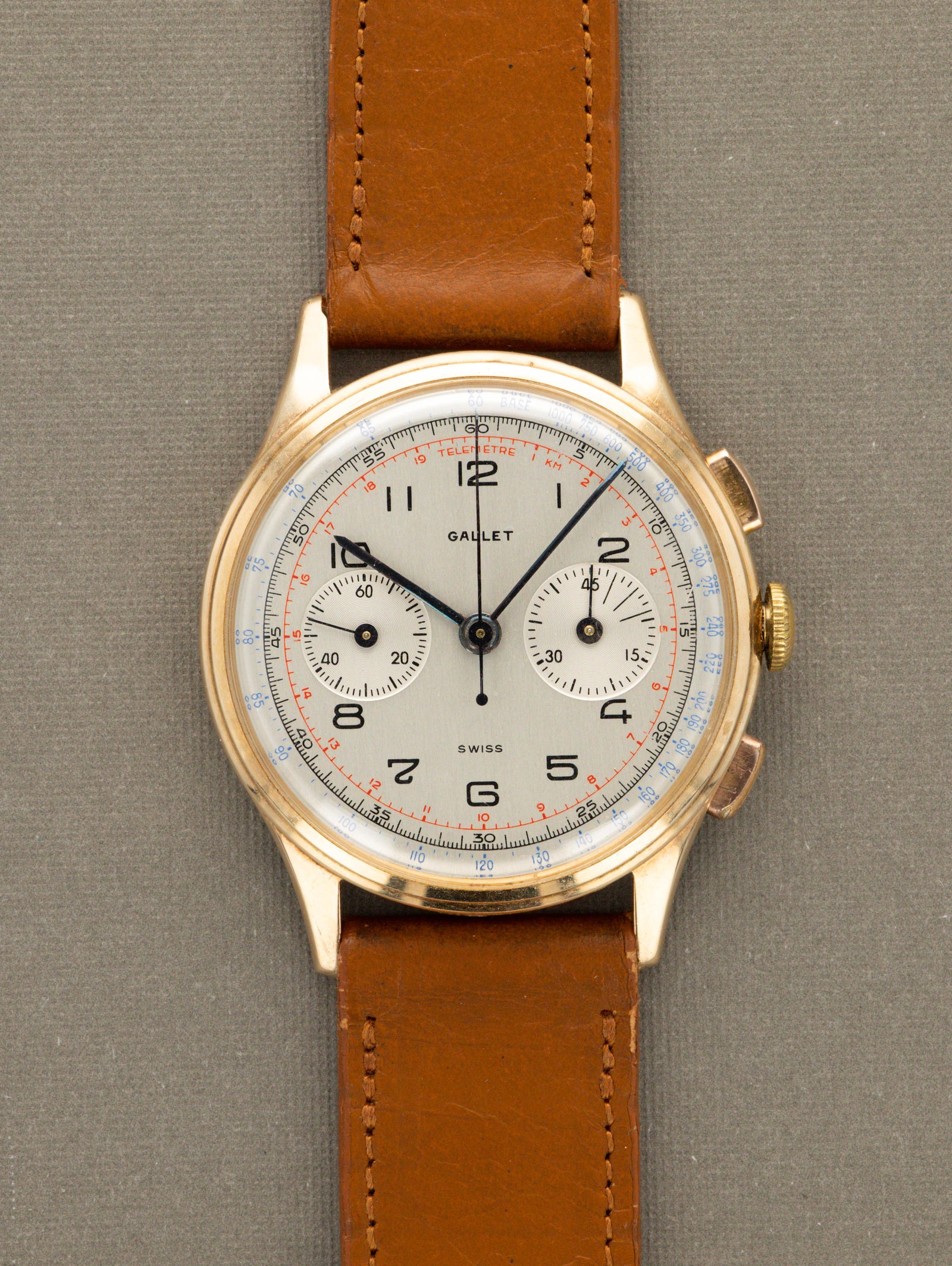 Gallet MultiChron Chronograph - 'Brushed' Silver Non-Luminous Dial