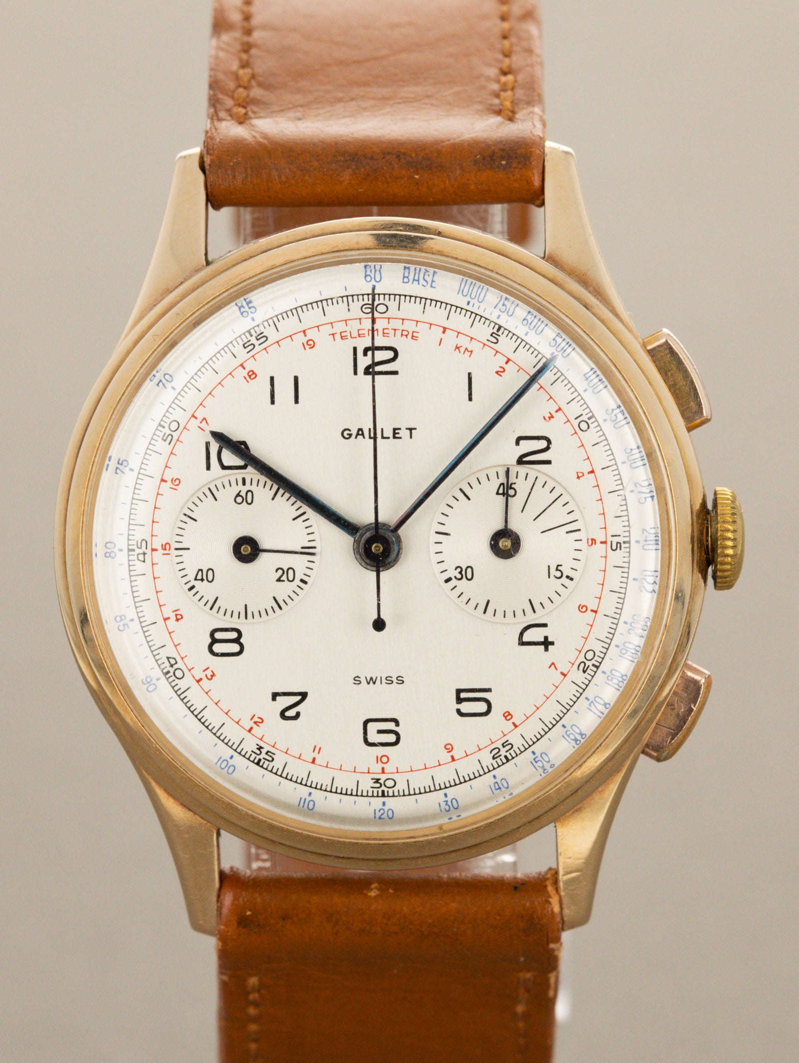 Gallet MultiChron Chronograph - 'Brushed' Silver Non-Luminous Dial