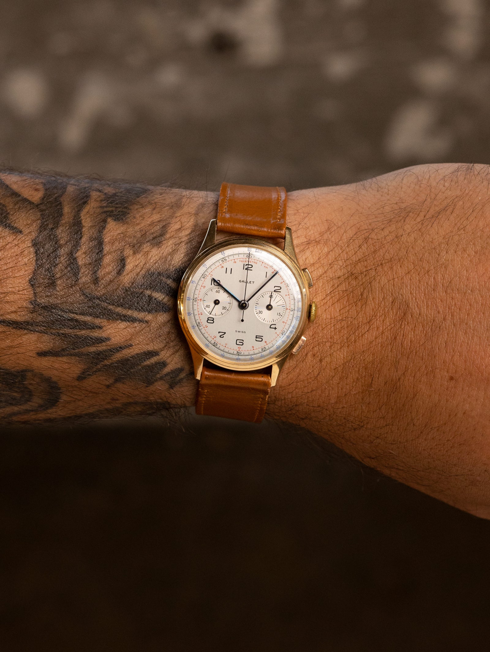 Gallet MultiChron Chronograph - 'Brushed' Silver Non-Luminous Dial